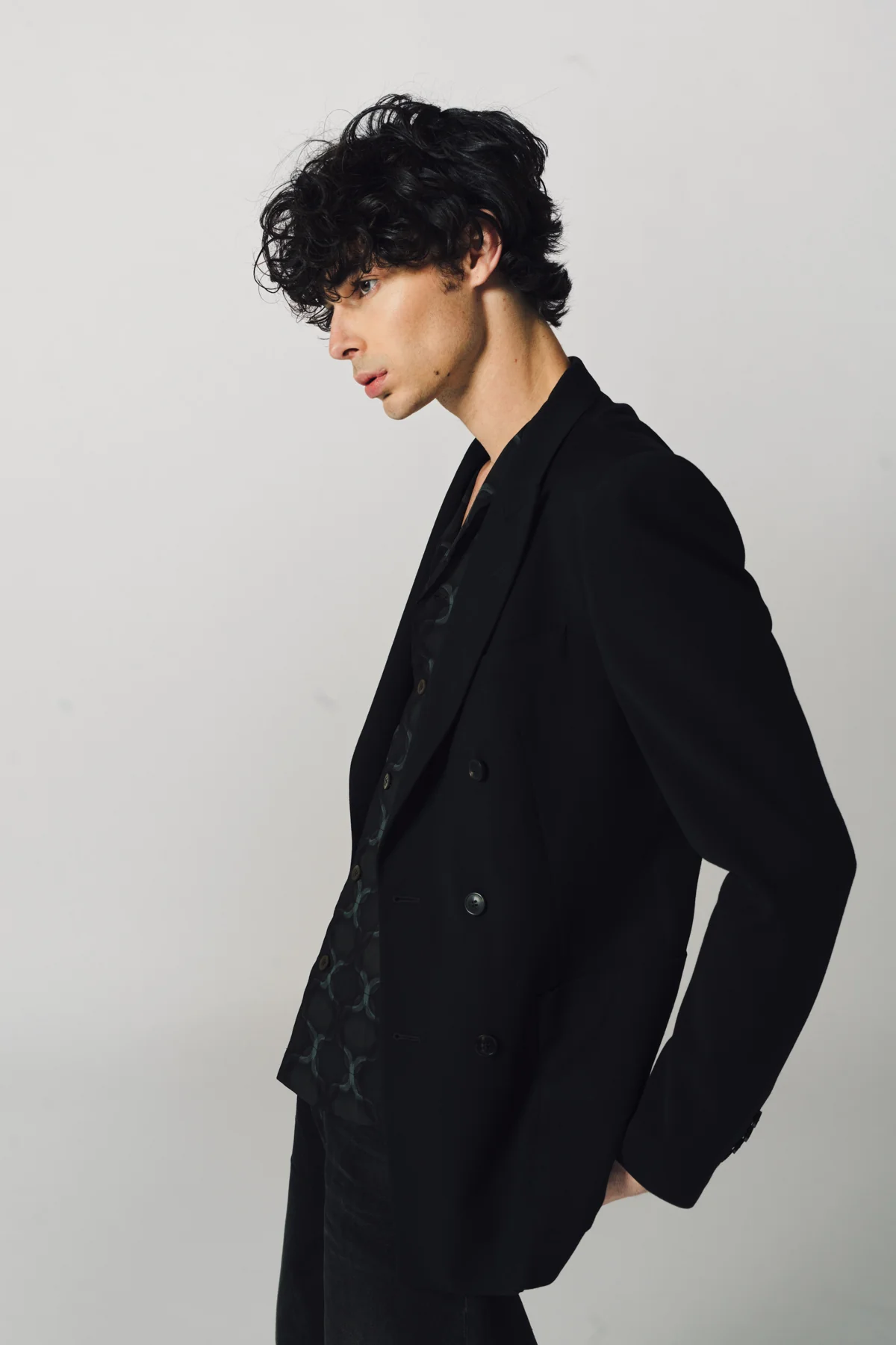 DRIES VAN NOTEN | DRAPY WOOL DOUBLE BREASTED JACKET - Image 3