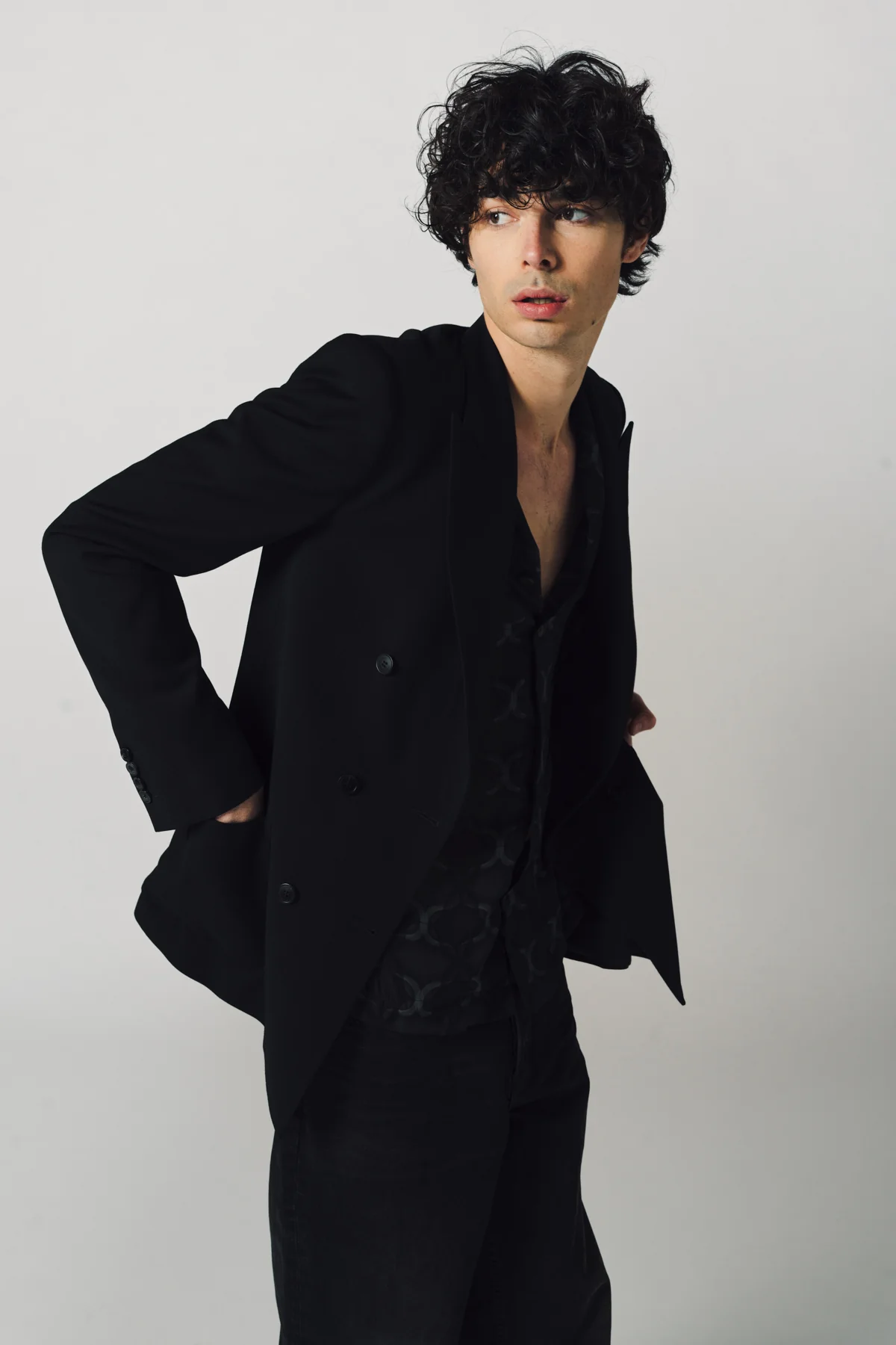 DRIES VAN NOTEN | DRAPY WOOL DOUBLE BREASTED JACKET - Image 5