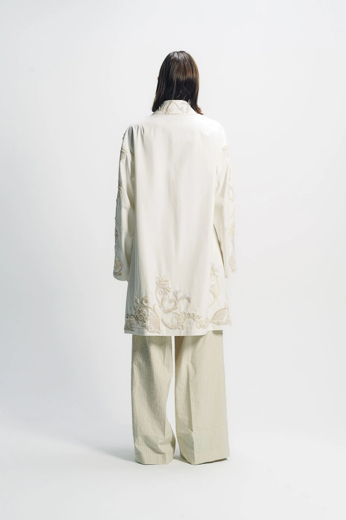 DRIES VAN NOTEN | EMBROIDERED A-LINE COAT - Image 3