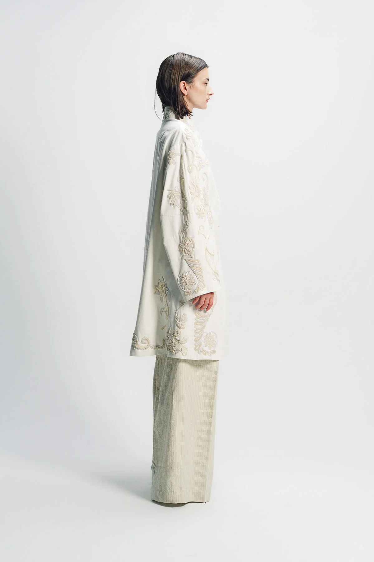 DRIES VAN NOTEN | EMBROIDERED A-LINE COAT - Image 4