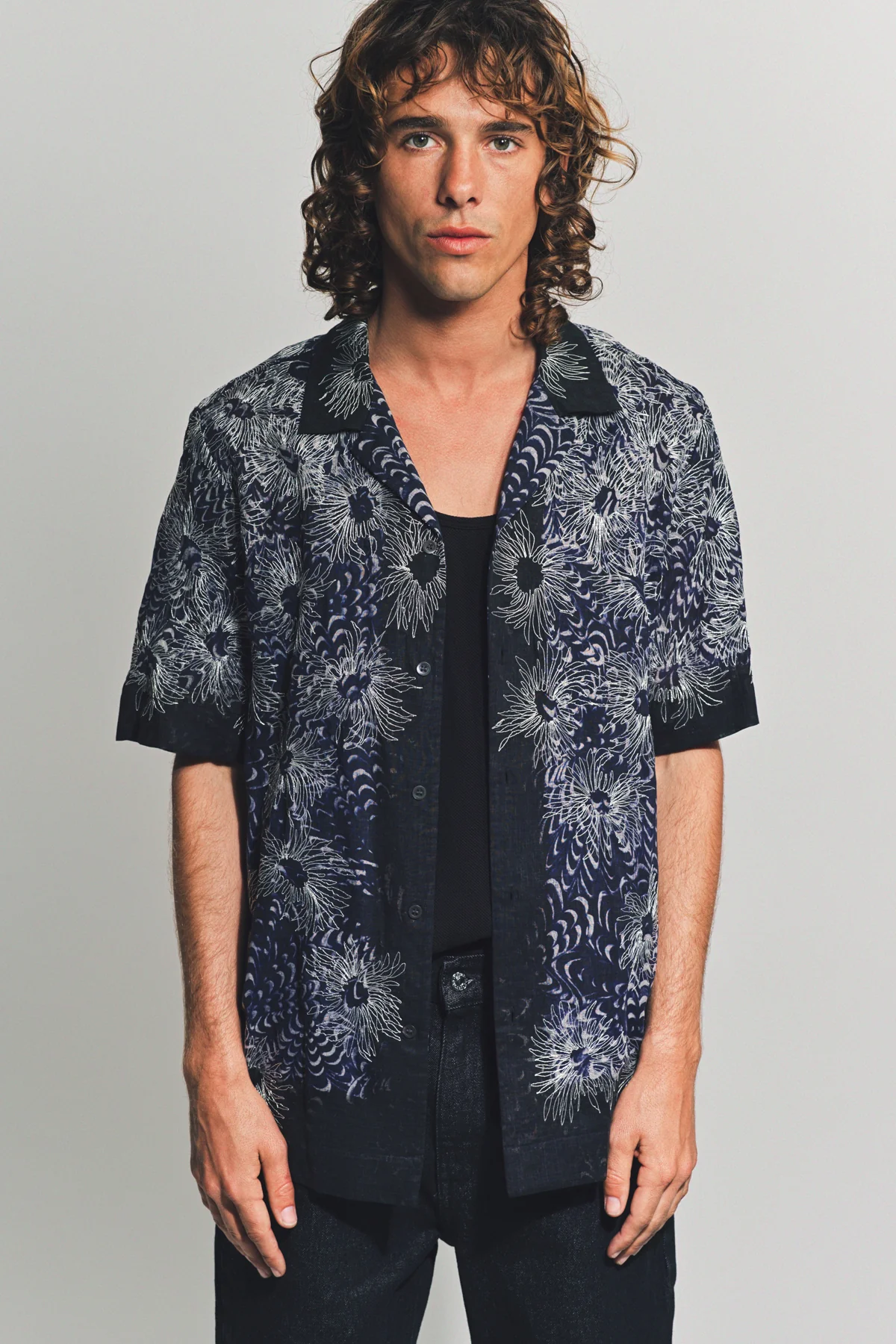 DRIES VAN NOTEN | EMBROIDERED SHORT SLEEVE SHIRT - Image 2
