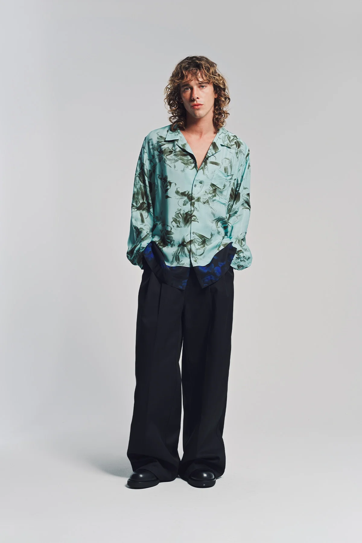 DRIES VAN NOTEN | FLOWER BORDER LONG SLEEVE SHIRT