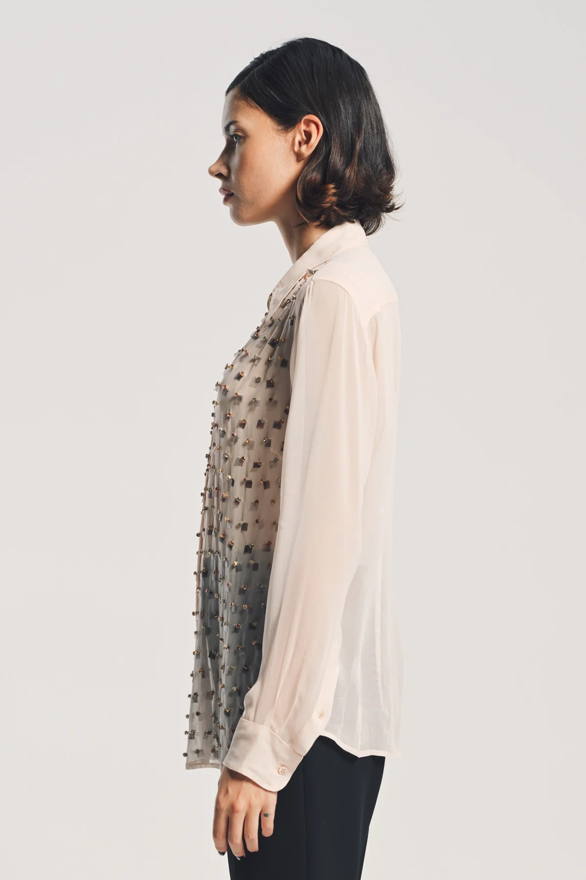 DRIES VAN NOTEN | LONG SLEEVE EMBELLISHED SHIRT - Image 3