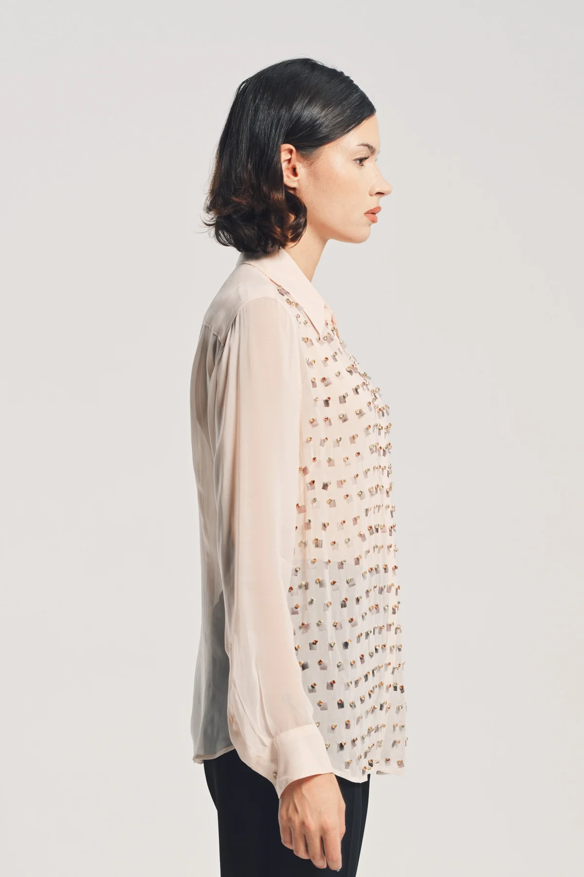 DRIES VAN NOTEN | LONG SLEEVE EMBELLISHED SHIRT - Image 5