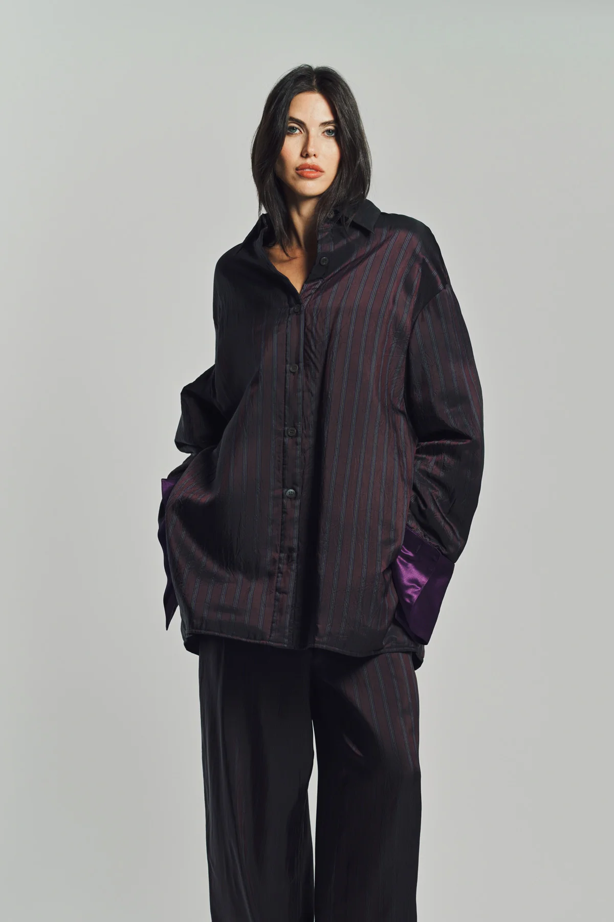 DRIES VAN NOTEN | OVERSIZED STRIPED LONG SLEEVE SHIRT - Image 2
