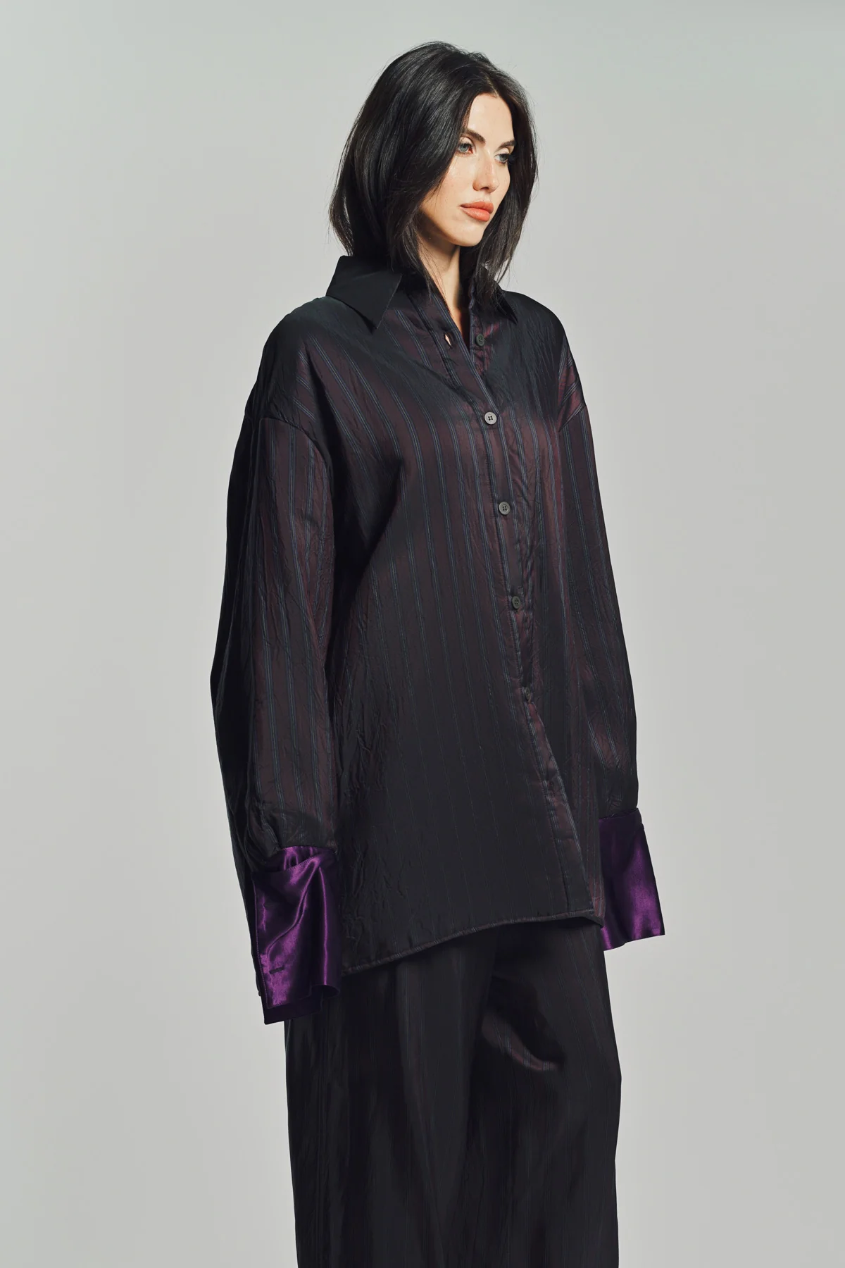 DRIES VAN NOTEN | OVERSIZED STRIPED LONG SLEEVE SHIRT - Image 4