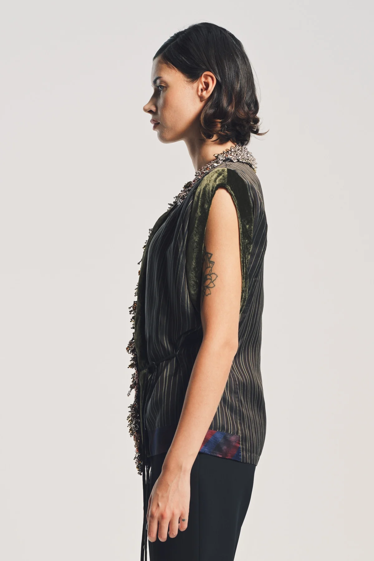 DRIES VAN NOTEN | STRIPE EMBROIDERED TOP - Image 3