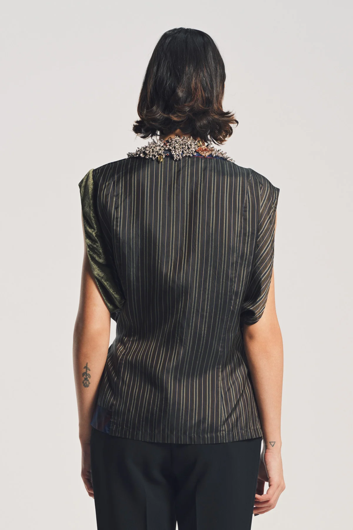 DRIES VAN NOTEN | STRIPE EMBROIDERED TOP - Image 4