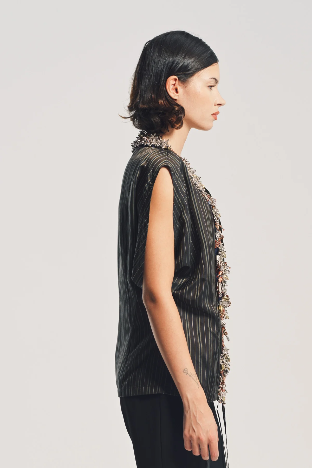 DRIES VAN NOTEN | STRIPE EMBROIDERED TOP - Image 5