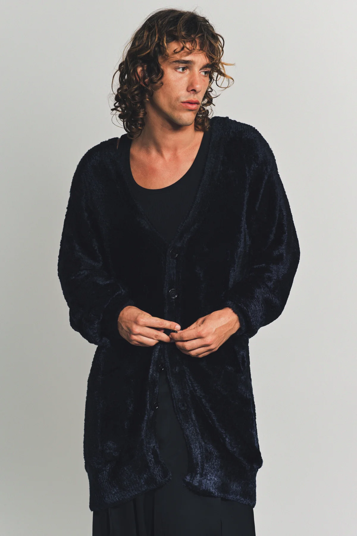 DRIES VAN NOTEN | VELVET VISCOSE CARDIGAN - Image 2