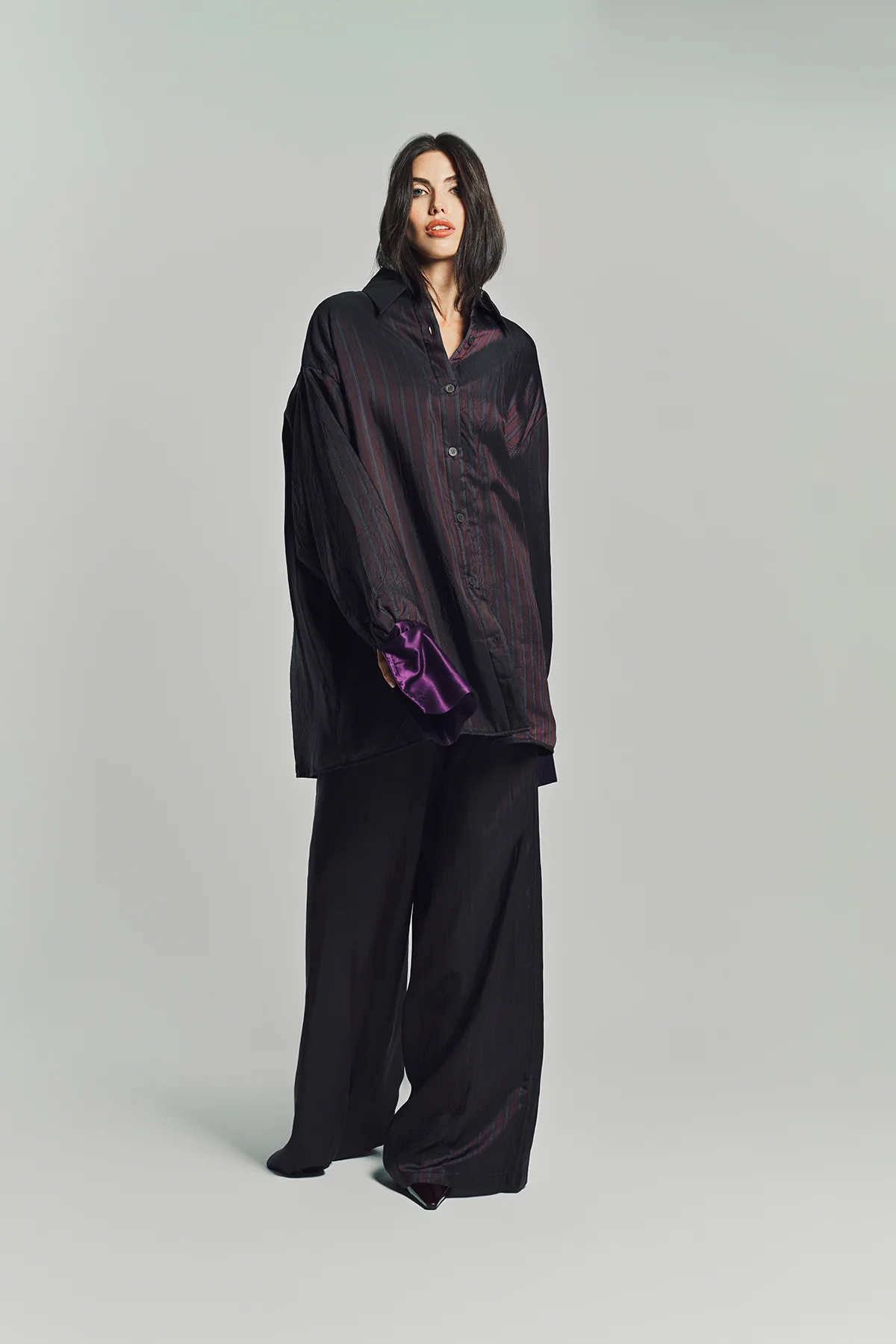 DRIES VAN NOTEN | WIDE LEG STRIPE PANTS