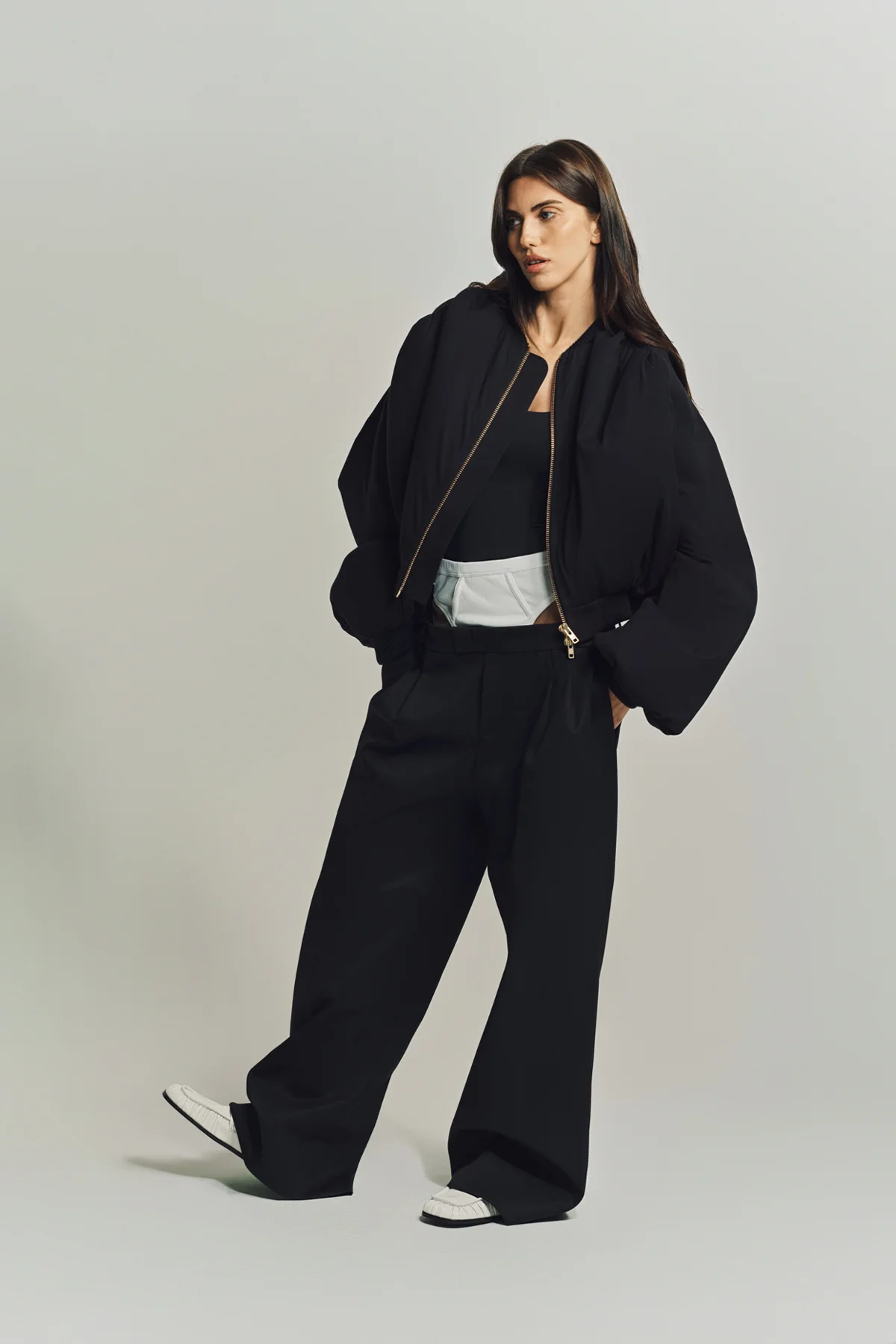 DURAN LANTINK | JERSEY RUCHED BOMBER