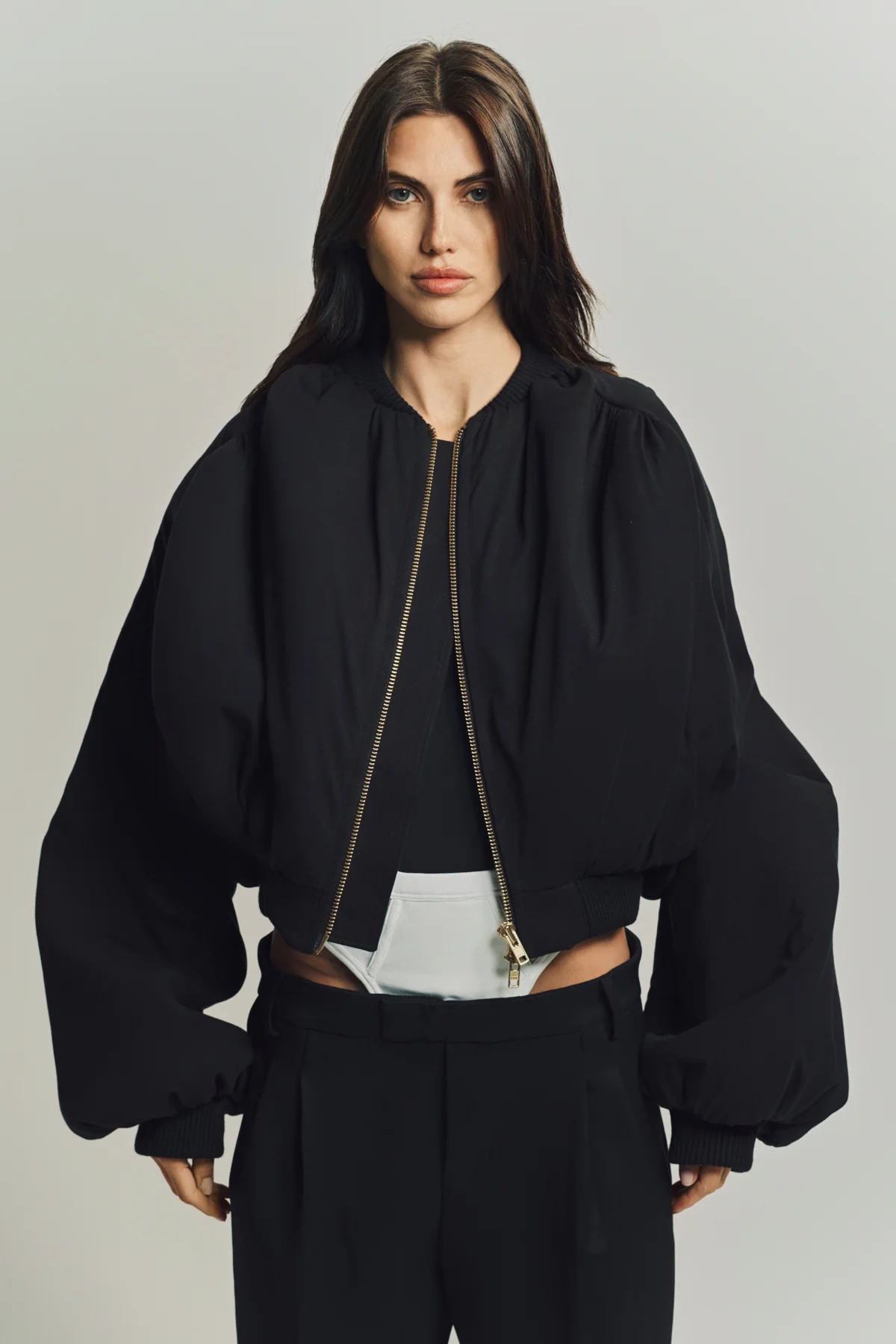 DURAN LANTINK | JERSEY RUCHED BOMBER - Image 2