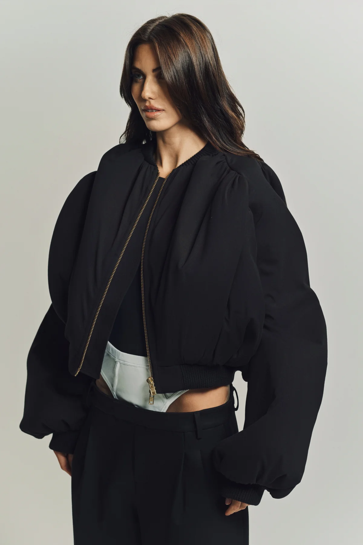 DURAN LANTINK | JERSEY RUCHED BOMBER - Image 3