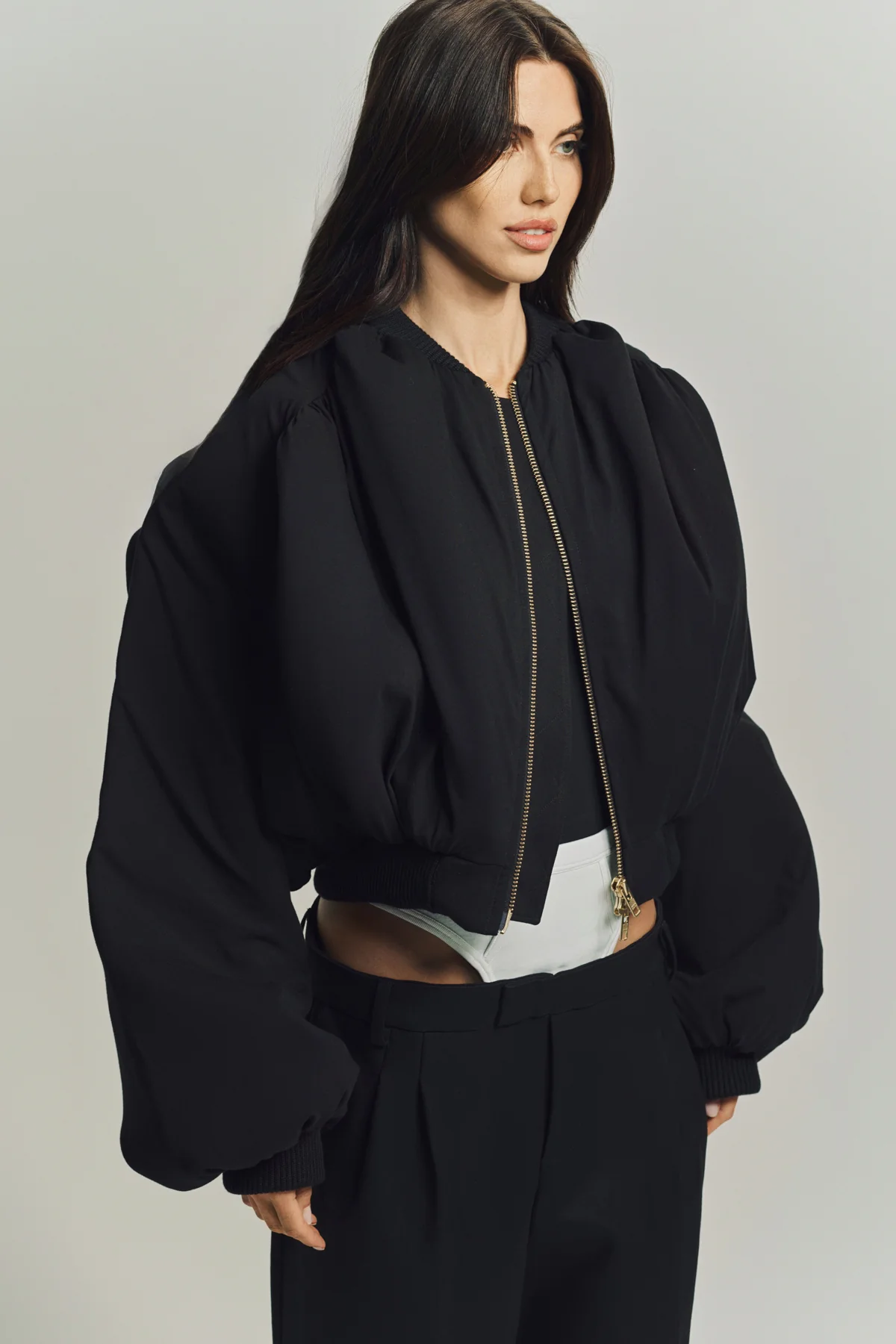 DURAN LANTINK | JERSEY RUCHED BOMBER - Image 4