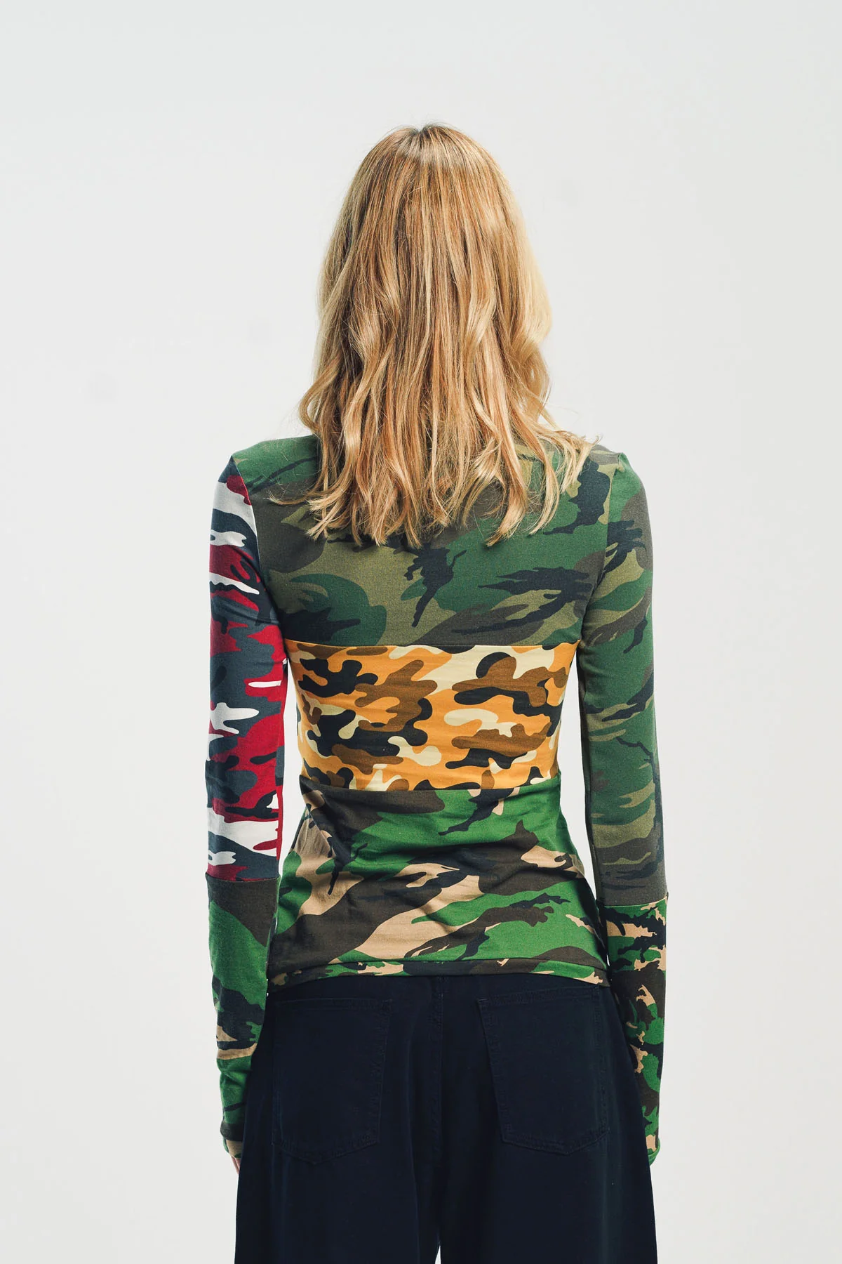 DURAN LANTINK | PATCHWORK CAMO JERSEY LONG SLEEVE TOP - Image 4