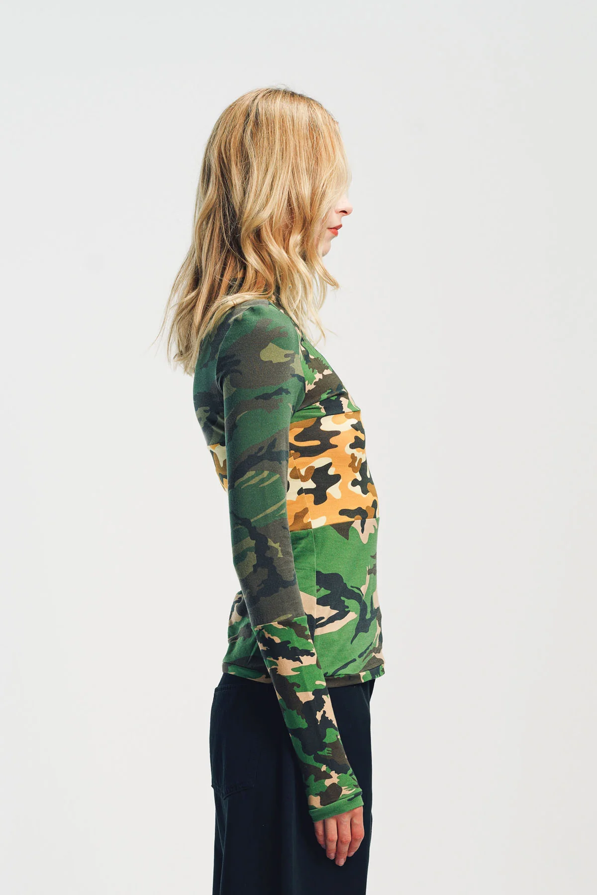 DURAN LANTINK | PATCHWORK CAMO JERSEY LONG SLEEVE TOP - Image 5