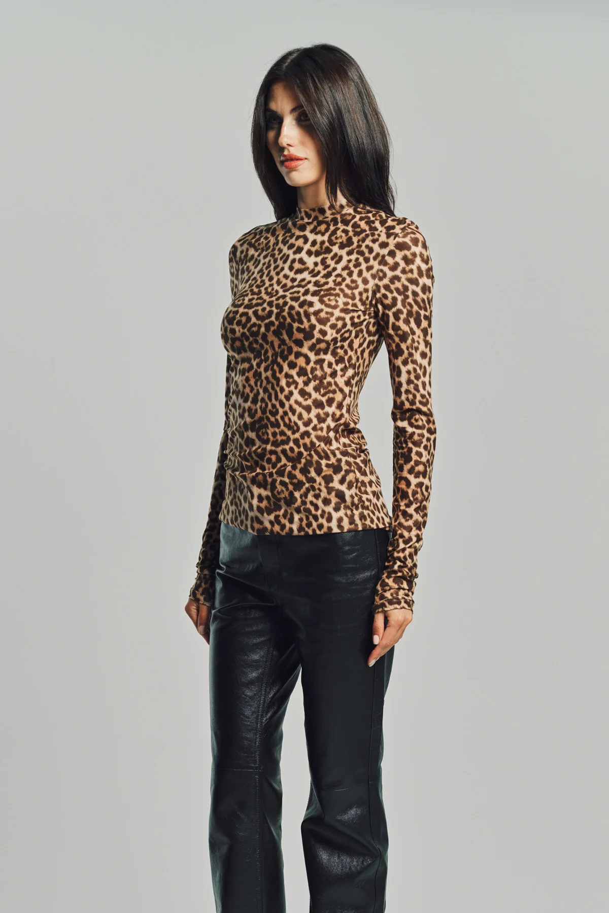 DURAN LANTINK | PRINTED JERSEY LEOPARD TOP - Image 3
