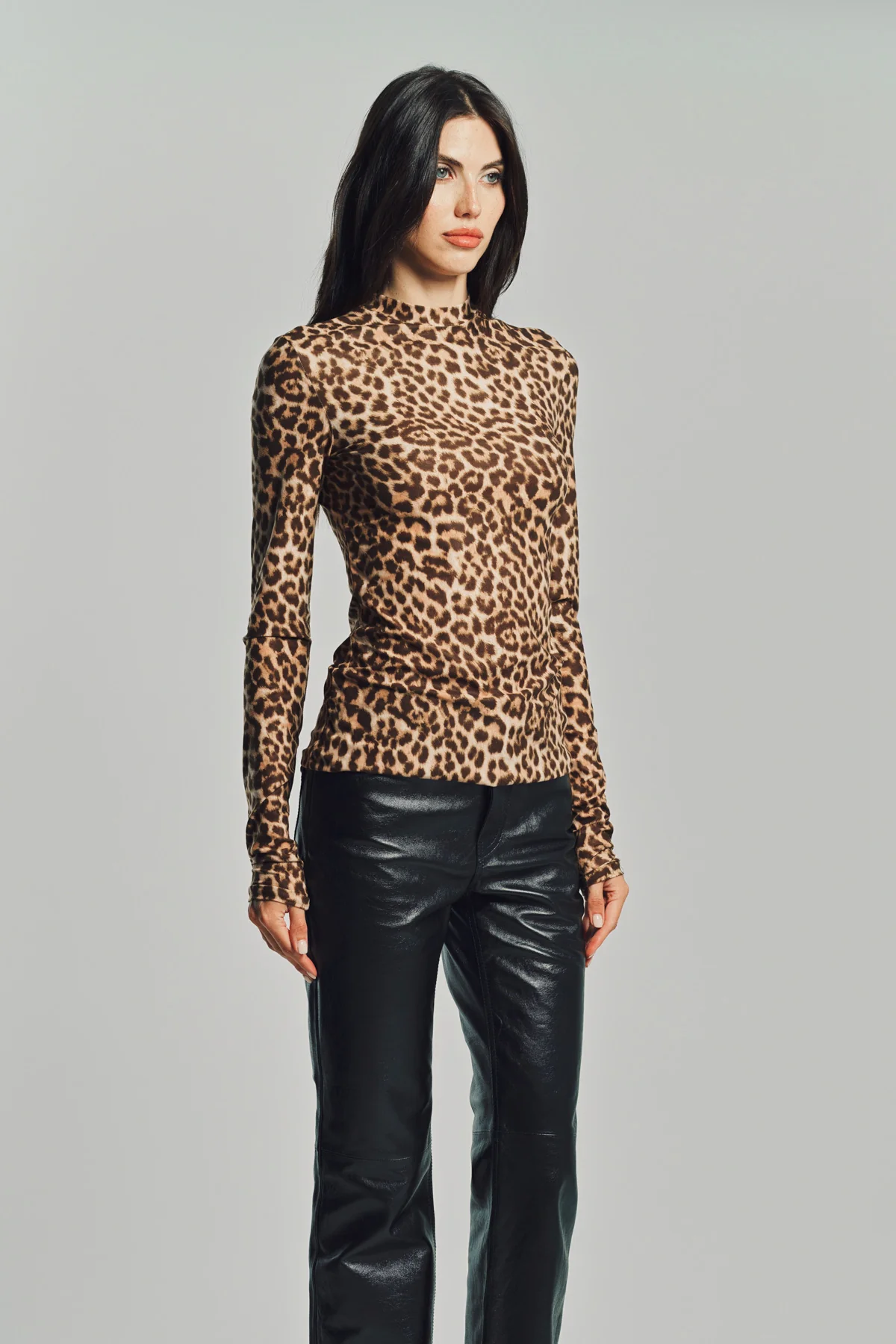 DURAN LANTINK | PRINTED JERSEY LEOPARD TOP - Image 4