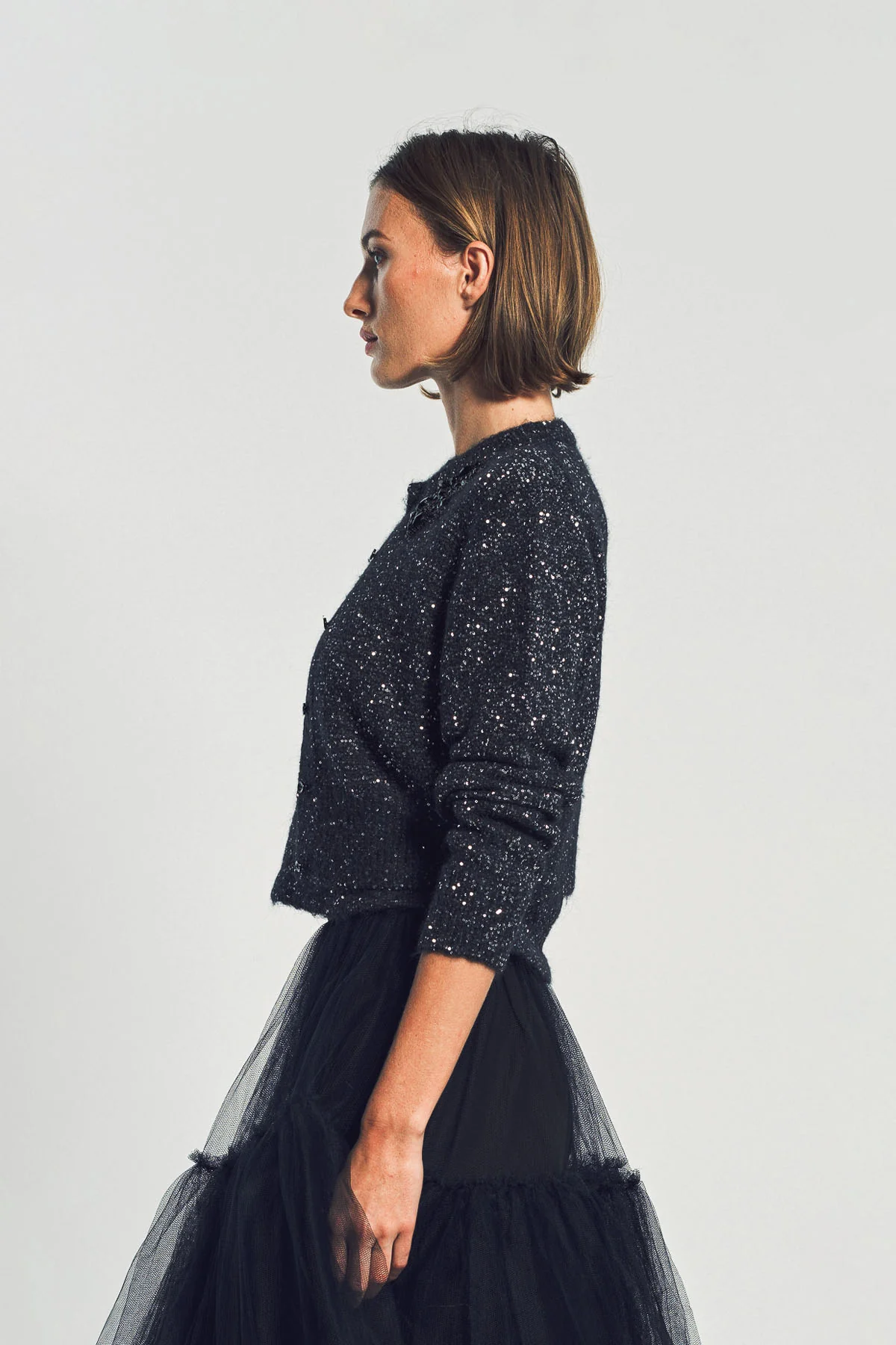 ERDEM | EMBELLISHED SEQUIN CROPPED CARDIGAN - Image 5