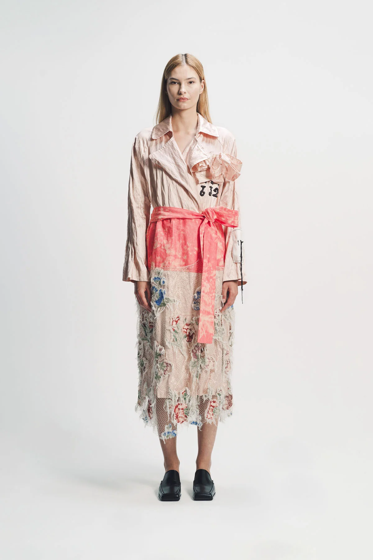Erdem | Embellished Textured Satin Trench Coat - Image 2
