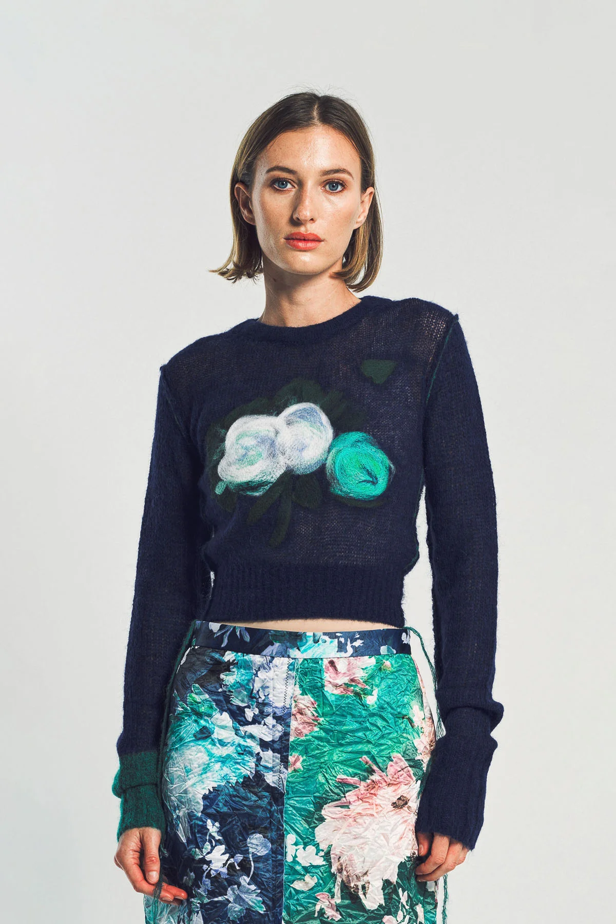 ERDEM | FLORAL DETAIL OPEN STITCH CROPPED JUMPER - Image 2