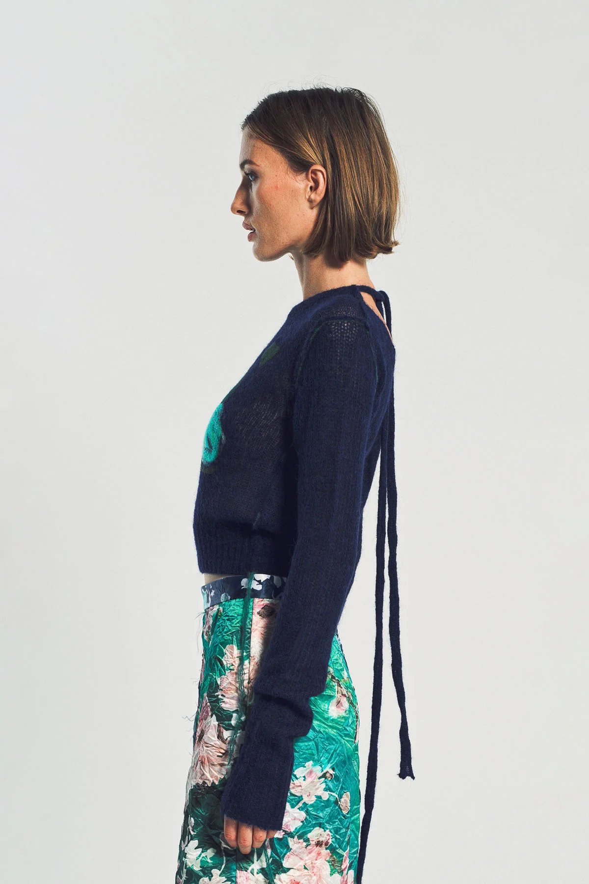 ERDEM | FLORAL DETAIL OPEN STITCH CROPPED JUMPER - Image 3