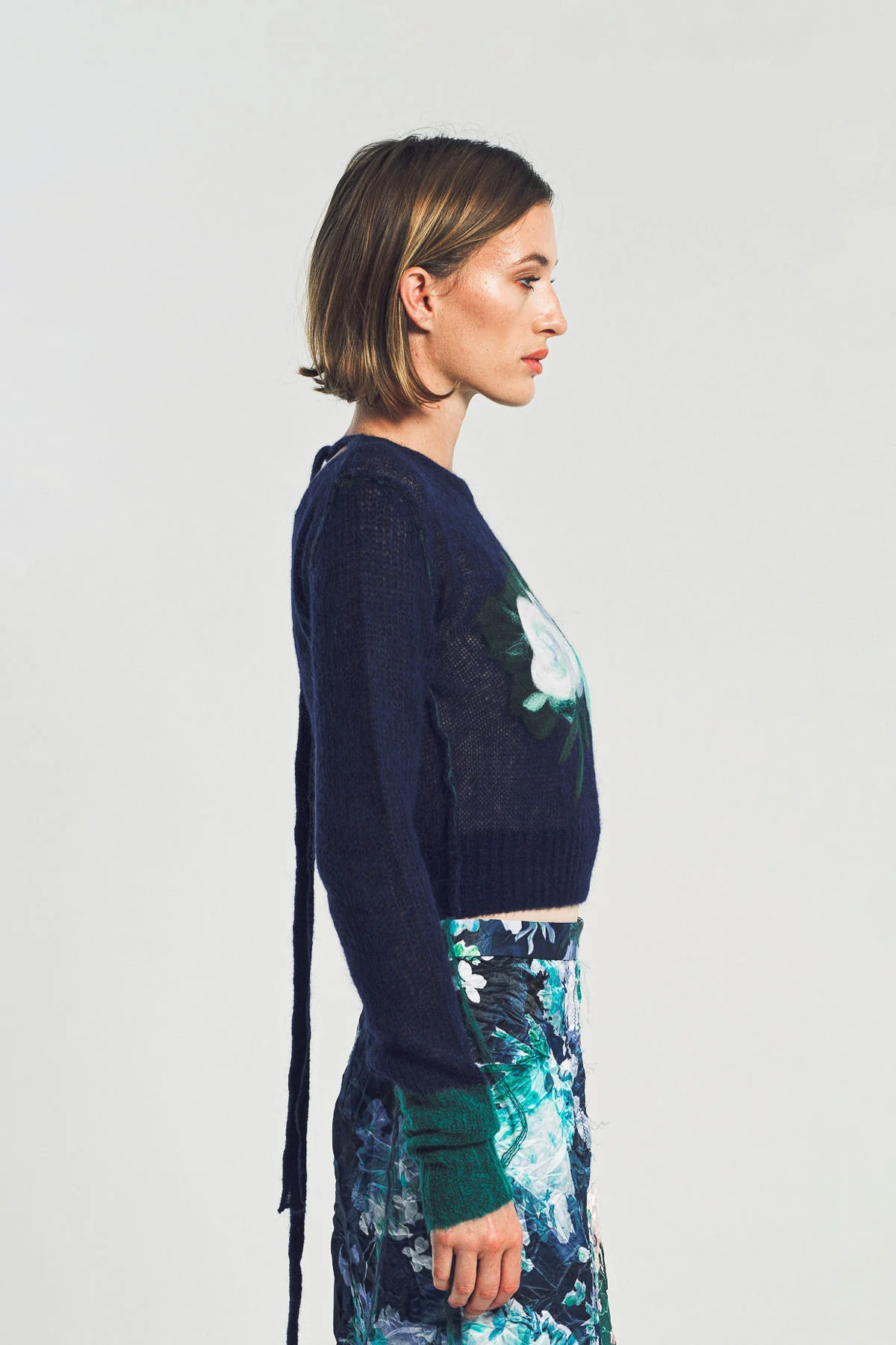 ERDEM | FLORAL DETAIL OPEN STITCH CROPPED JUMPER - Image 5