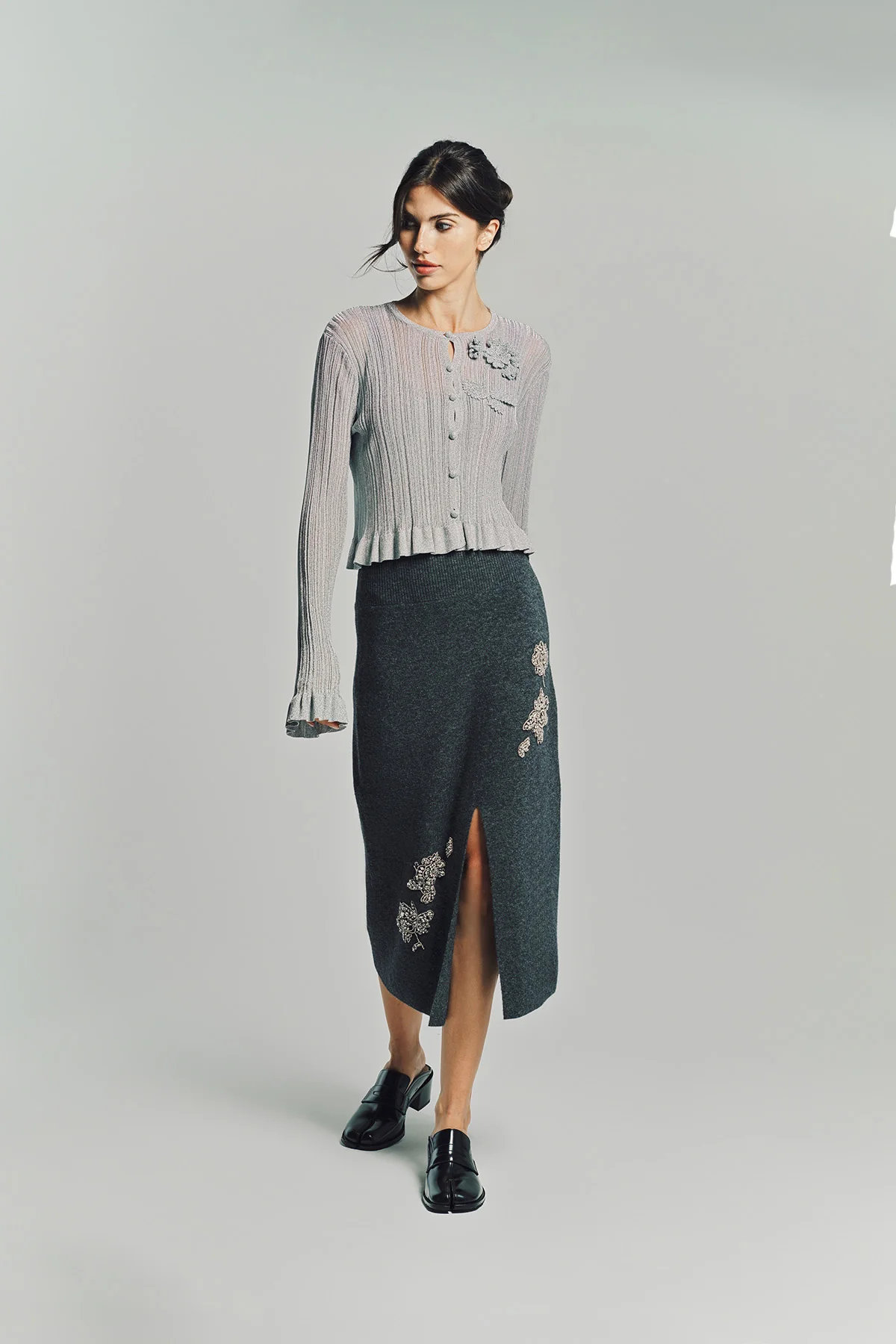 ERDEM | LUREX PLISSE CARDIGAN