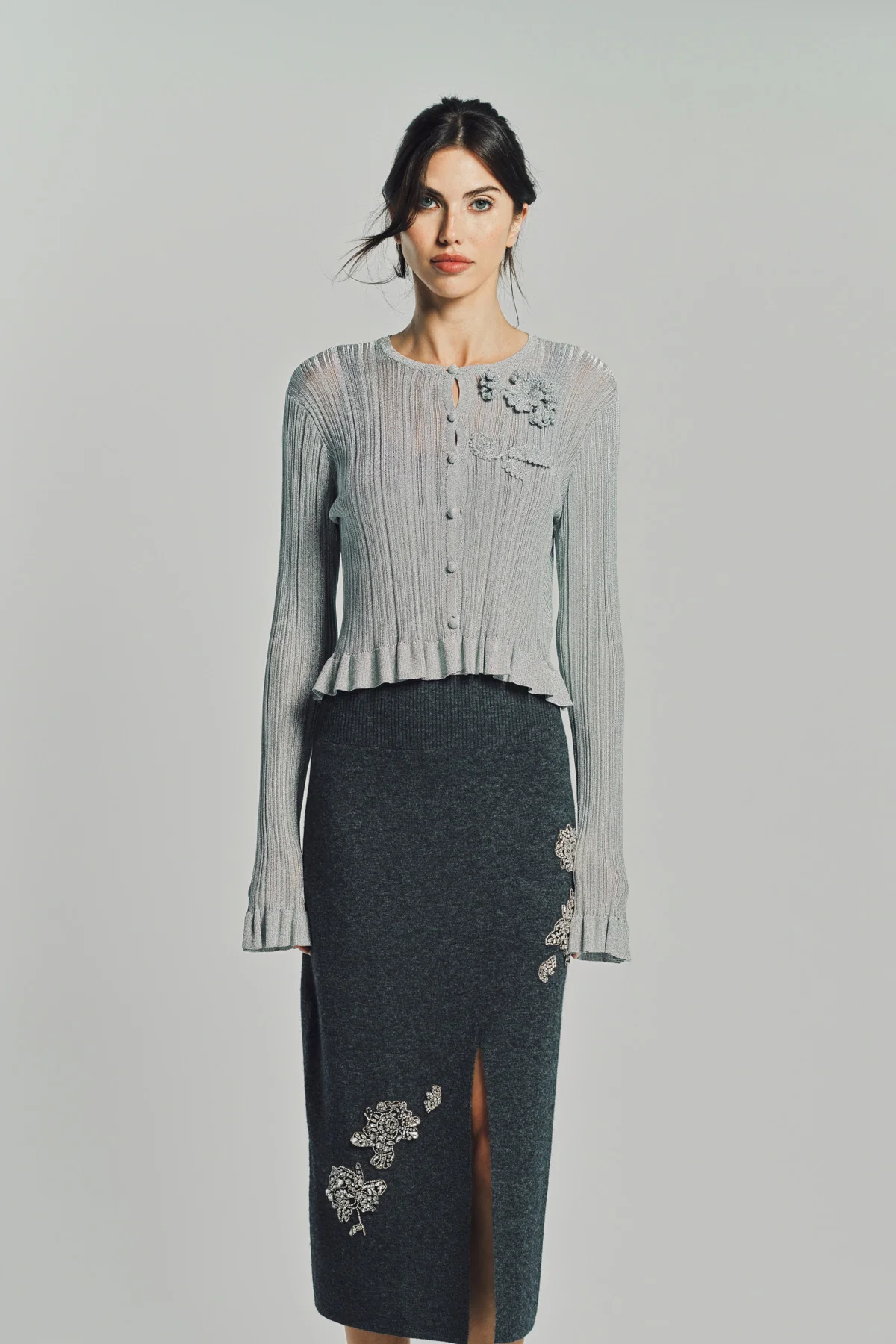 ERDEM | LUREX PLISSE CARDIGAN - Image 2