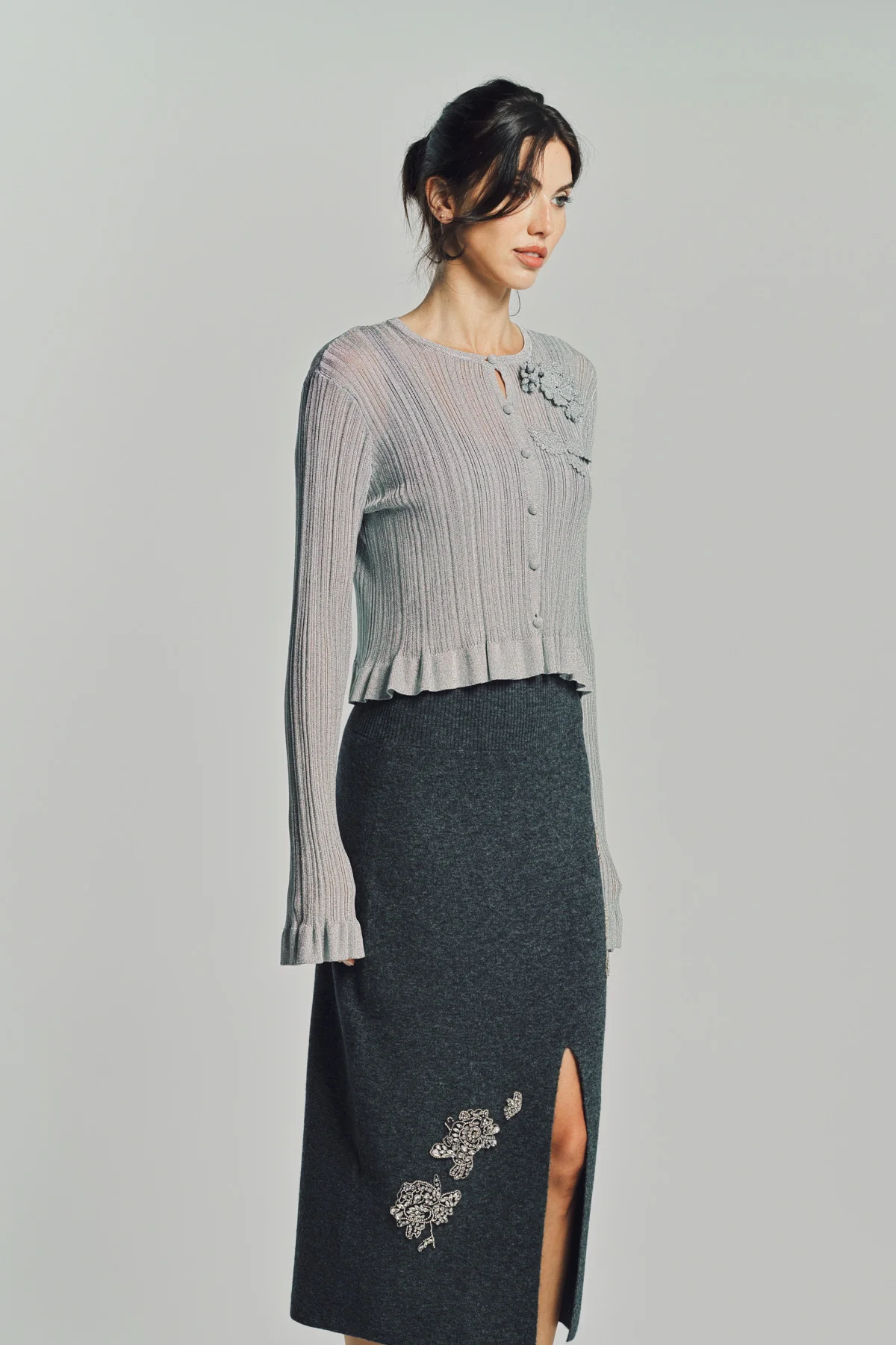 ERDEM | LUREX PLISSE CARDIGAN - Image 4