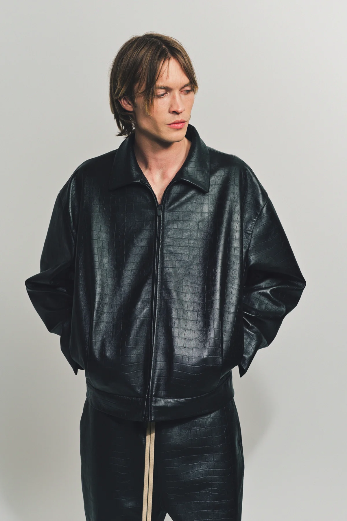 FEAR OF GOD | CROCODILE EMBOSSED LEATHER JACKET - Image 2