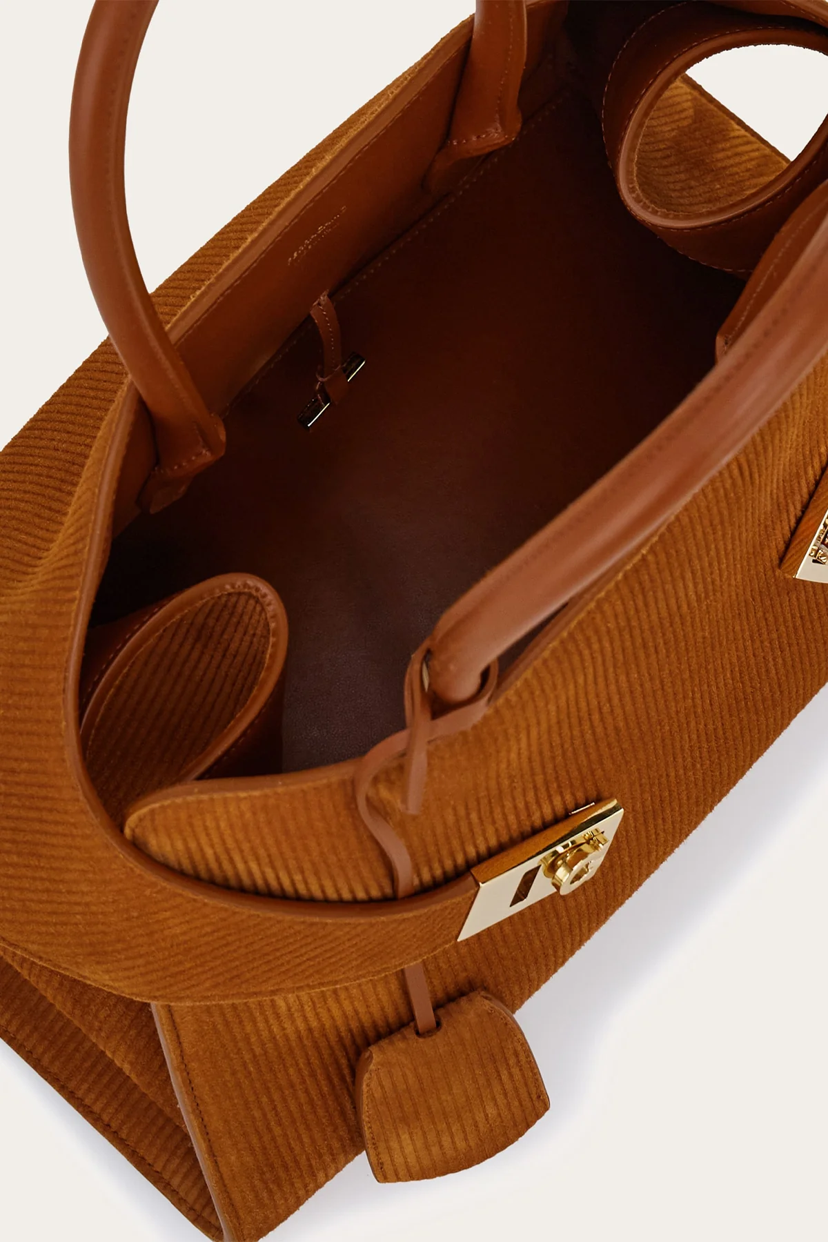 FERRAGAMO | HUG SUEDE CORDUROY BAG - Image 4