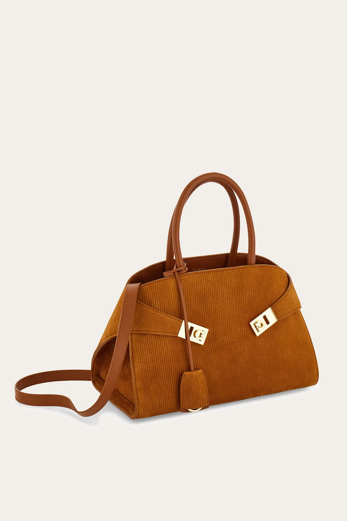 FERRAGAMO | HUG SUEDE CORDUROY BAG - Image 5