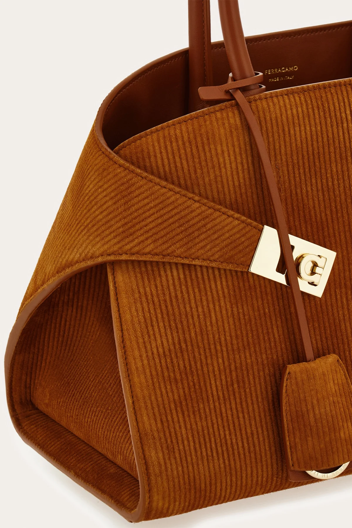 FERRAGAMO | HUG SUEDE CORDUROY BAG - Image 6