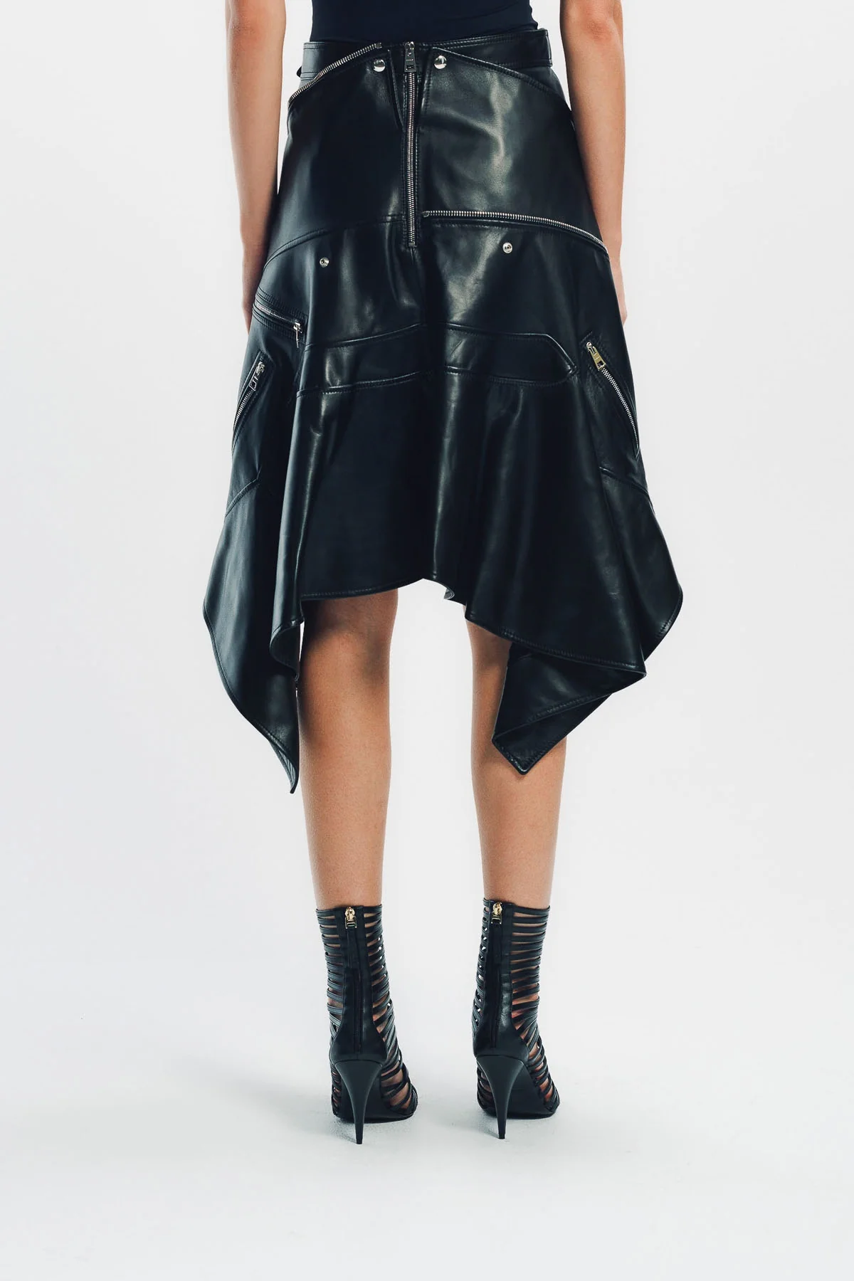 GIVENCHY | ASYMMETRIC LEATHER BIKER SKIRT - Image 4