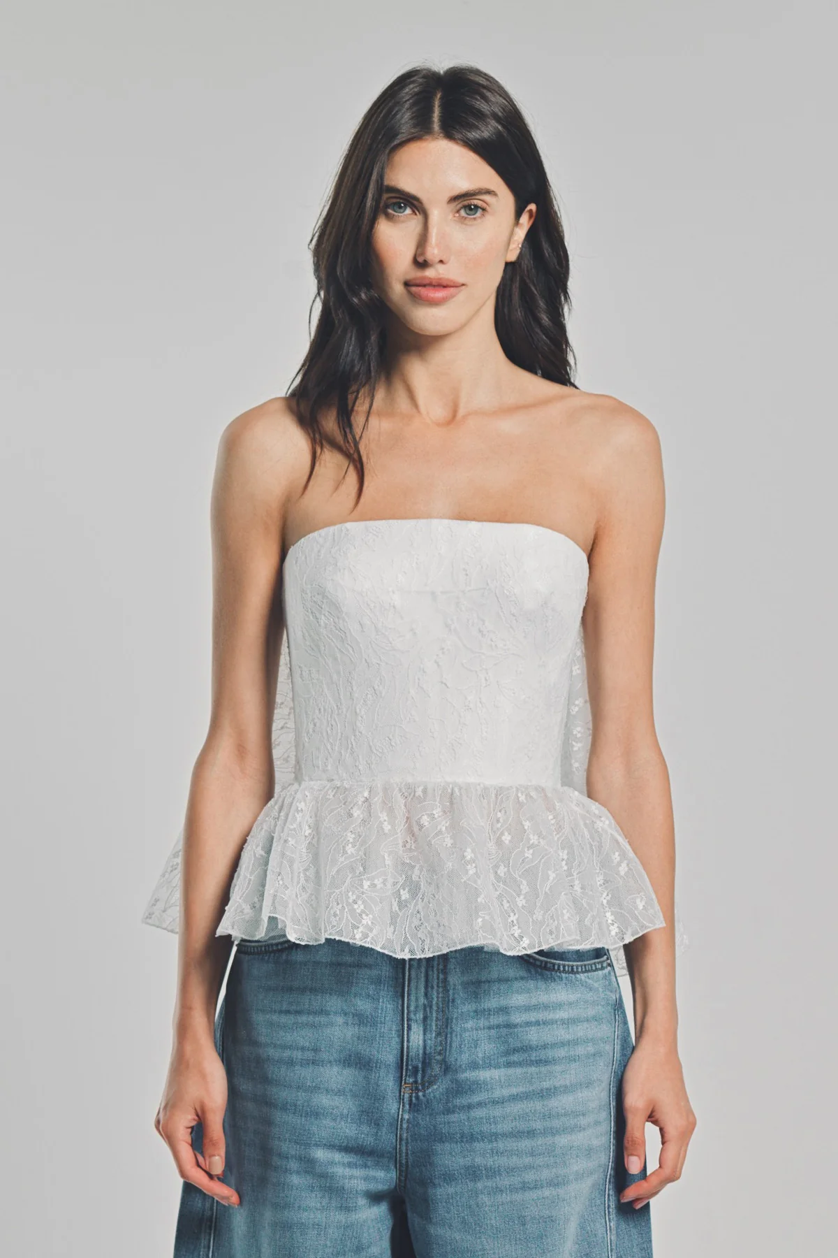 GIVENCHY | BUSTIER CAPE BACK TOP IN LACE - Image 2