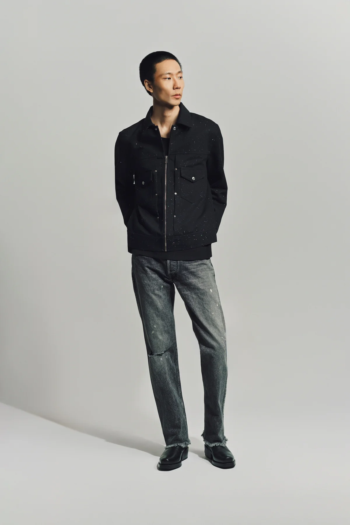 GIVENCHY | JACKET IN MONOGRAM 72 DENIM WITH SEQUINS