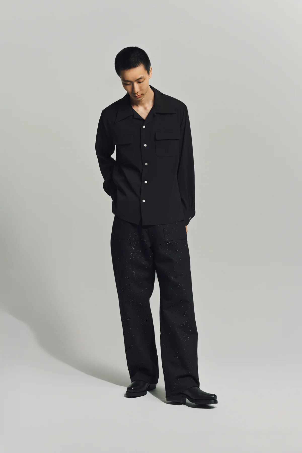 GIVENCHY | LOOSE FIT JEANS IN MONOGRAM 72 DENIM WITH SEQUINS