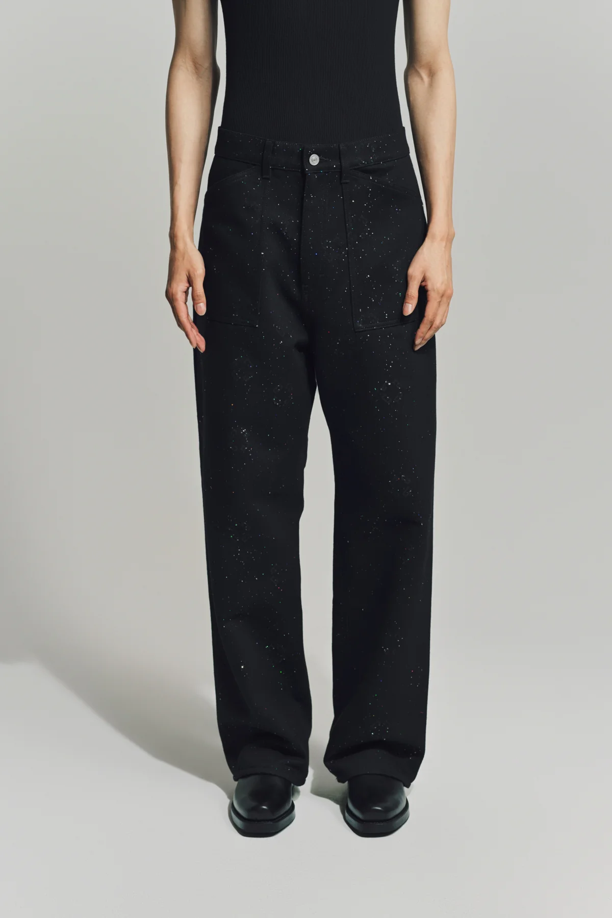 GIVENCHY | LOOSE FIT JEANS IN MONOGRAM 72 DENIM WITH SEQUINS - Image 2