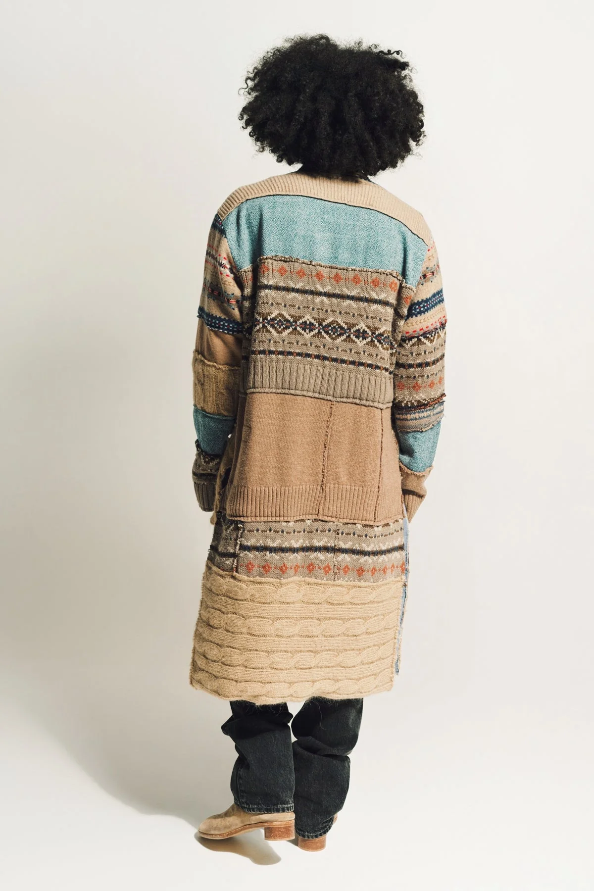 GREG LAUREN | FAIRISLE STITCHWORK LONG GL1 SWEATER - Image 3