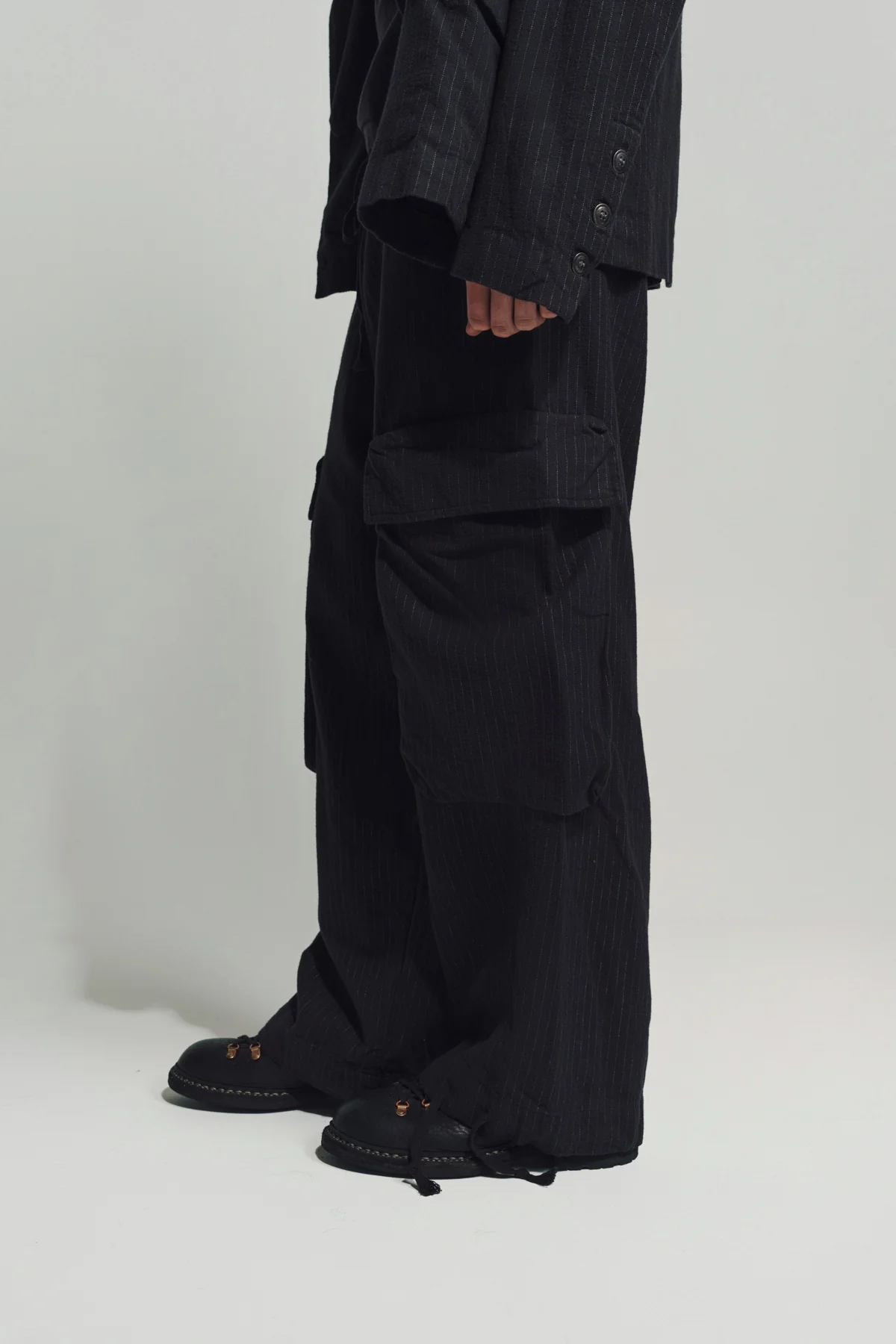 GREG LAUREN | PINSTRIPE WIDE LEG PANTS - Image 3