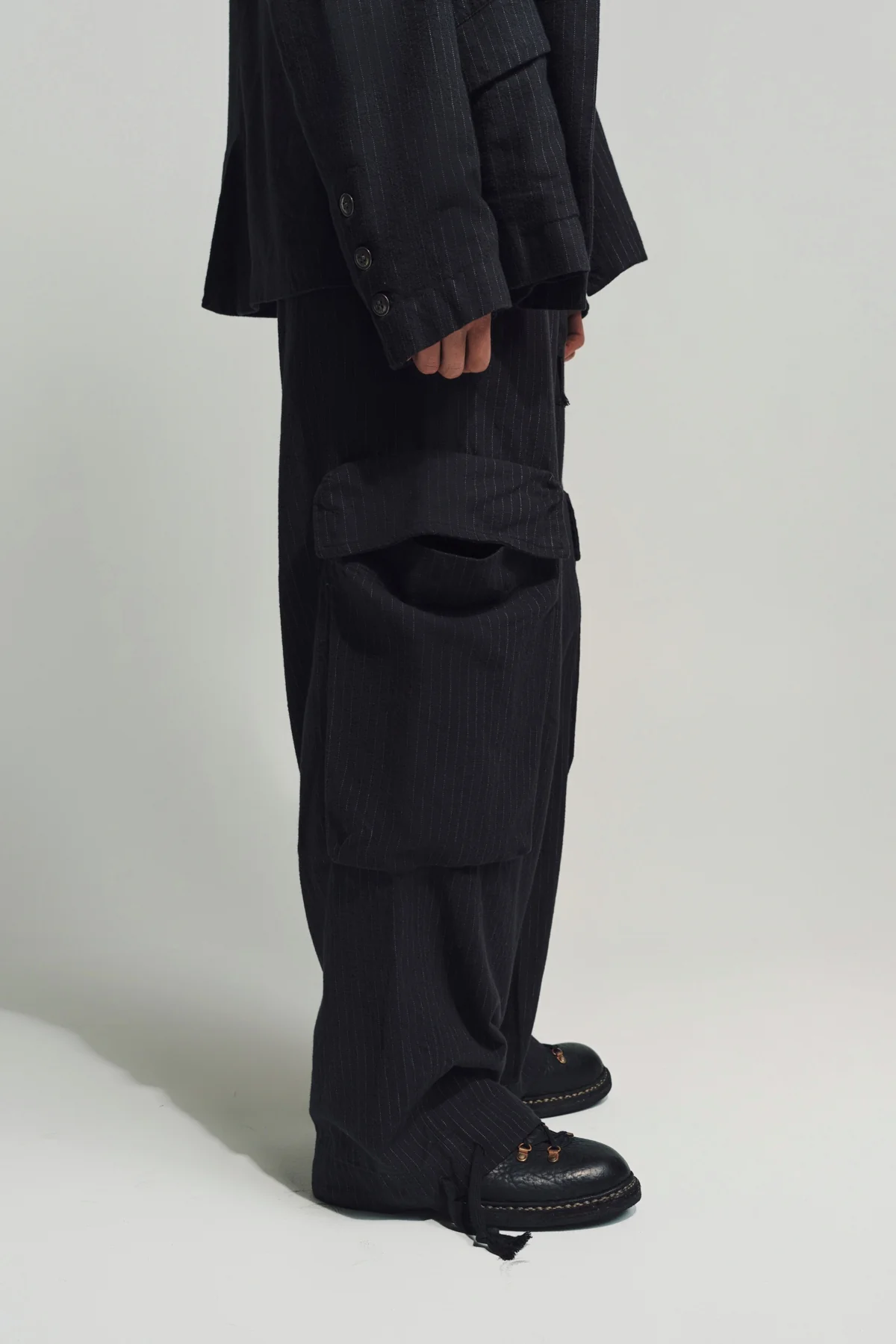 GREG LAUREN | PINSTRIPE WIDE LEG PANTS - Image 5