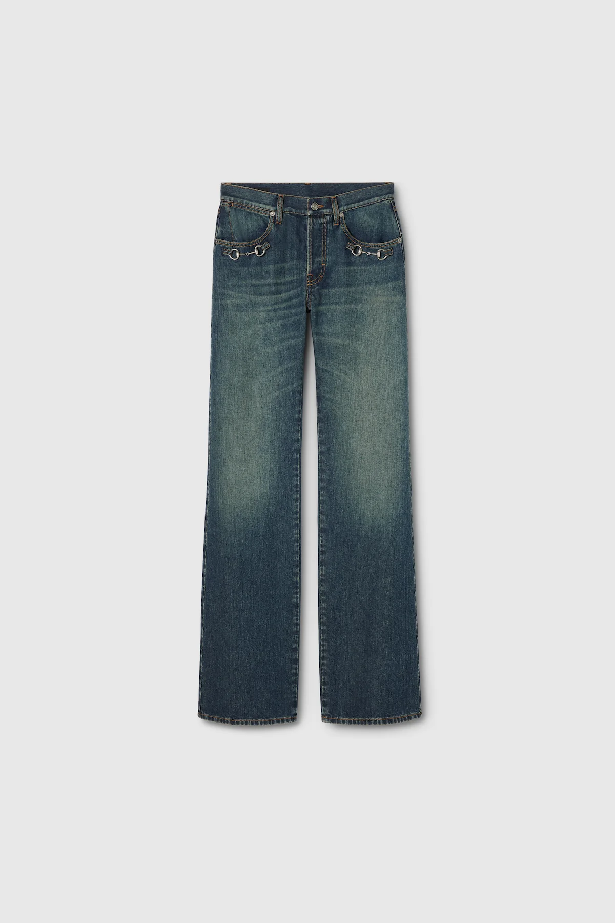 GUCCI | WOMEN'S COTTON DENIM PANTS WITH HORSEBIT