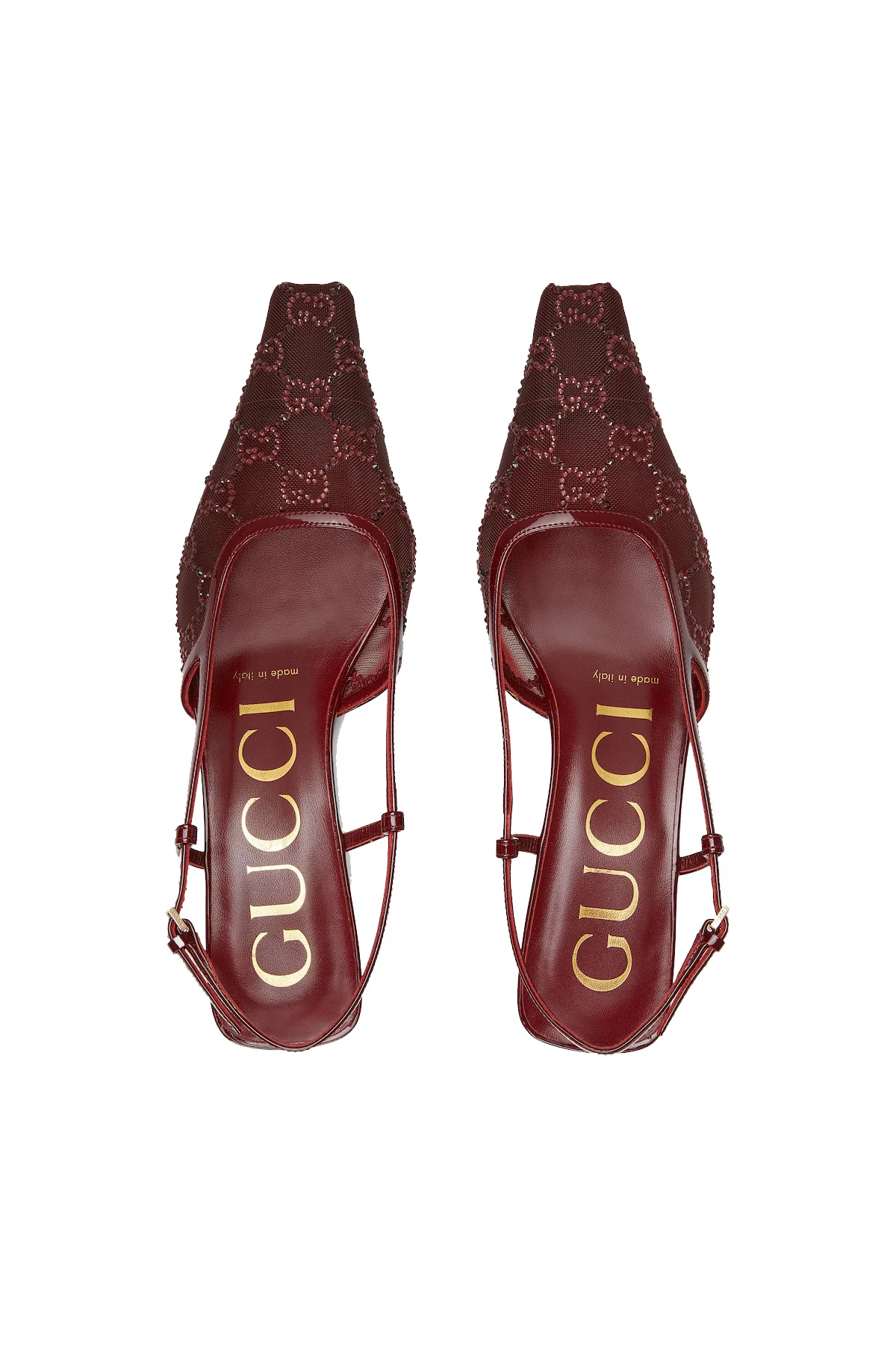 GUCCI | GG CRYSTAL SLINGBACK PUMP SANDALS - Image 4