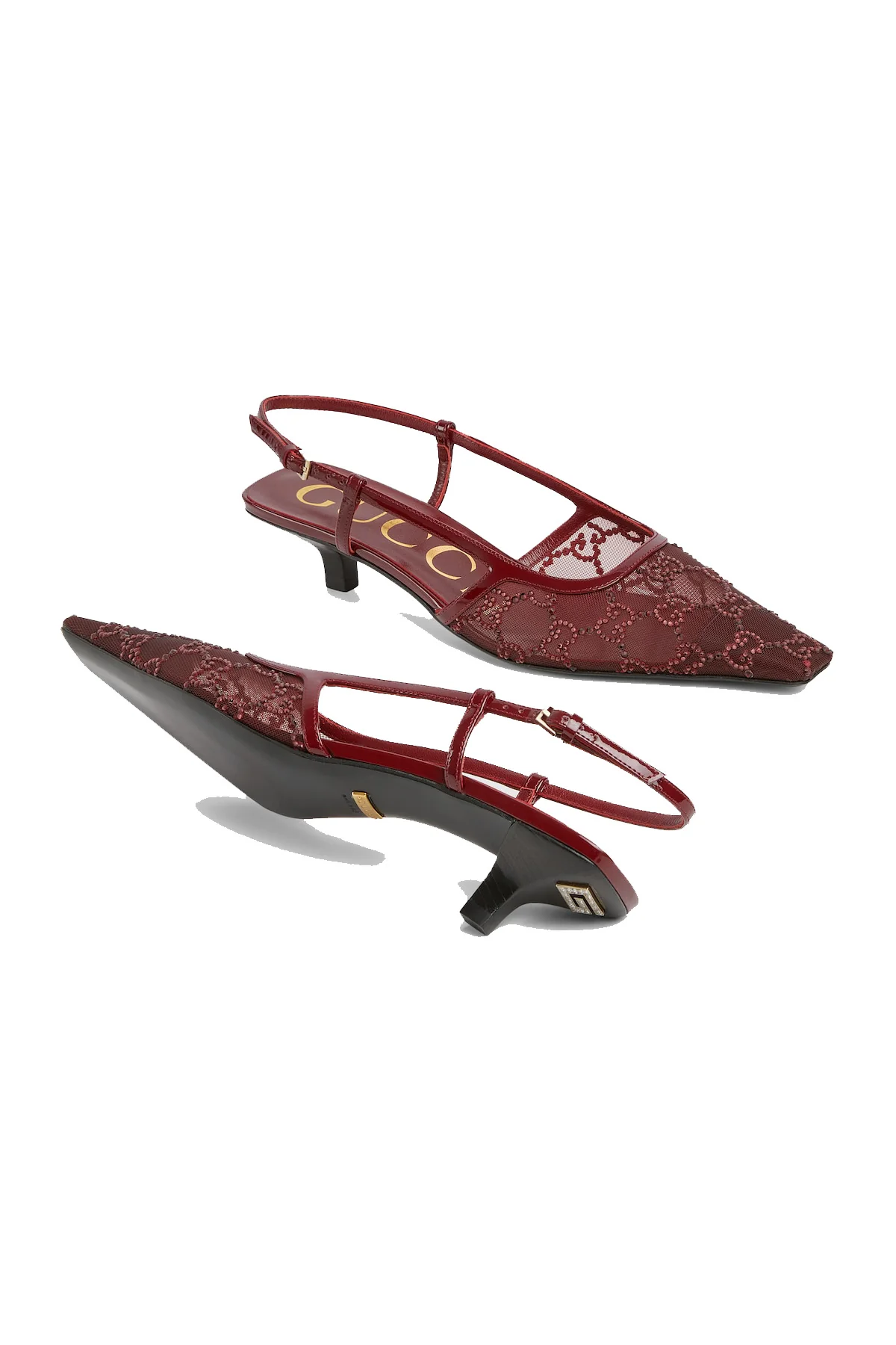 GUCCI | GG CRYSTAL SLINGBACK PUMP SANDALS - Image 5