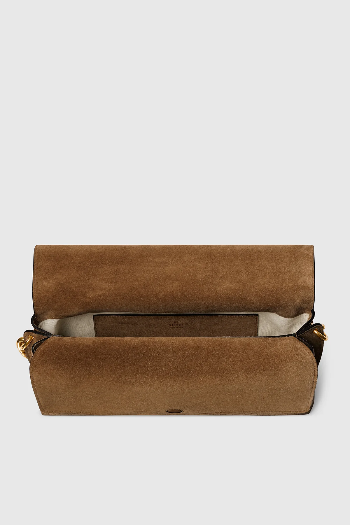 GUCCI | LARGE SUEDE SHOULDER BAG WITH CHAIN - Image 3