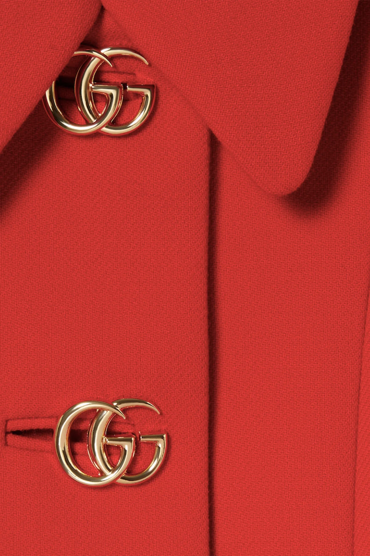 GUCCI | WOOL NATTÉ COAT WITH DOUBLE G BUTTON - Image 2