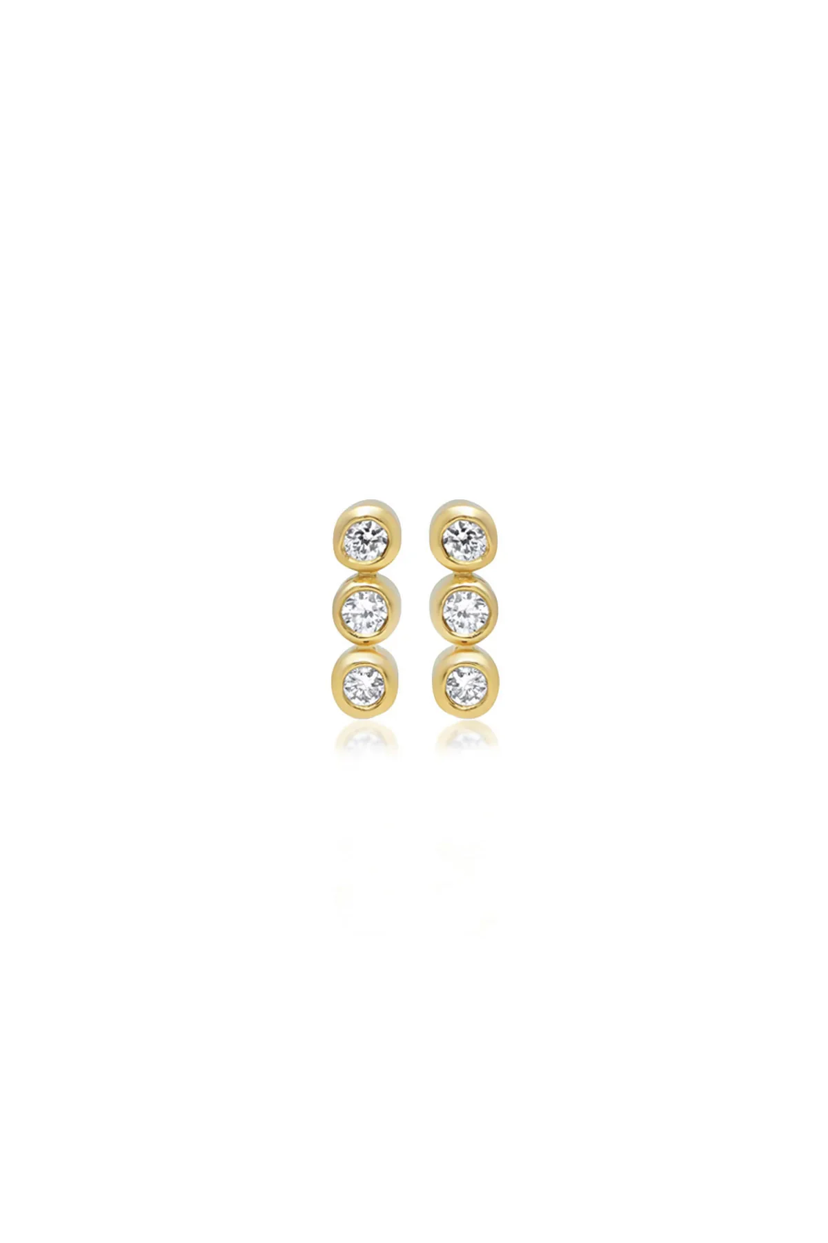 JENNIFER MEYER | 3 MINI DIAMOND BEZEL STUDS