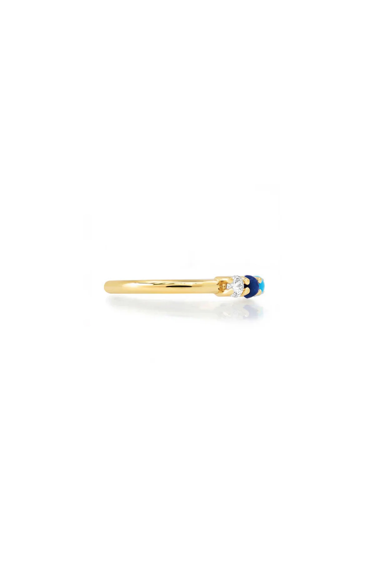 JENNIFER MEYER | 4-PRONG DIAMOND, TURQUOISE, AND LAPIS RING - Image 3
